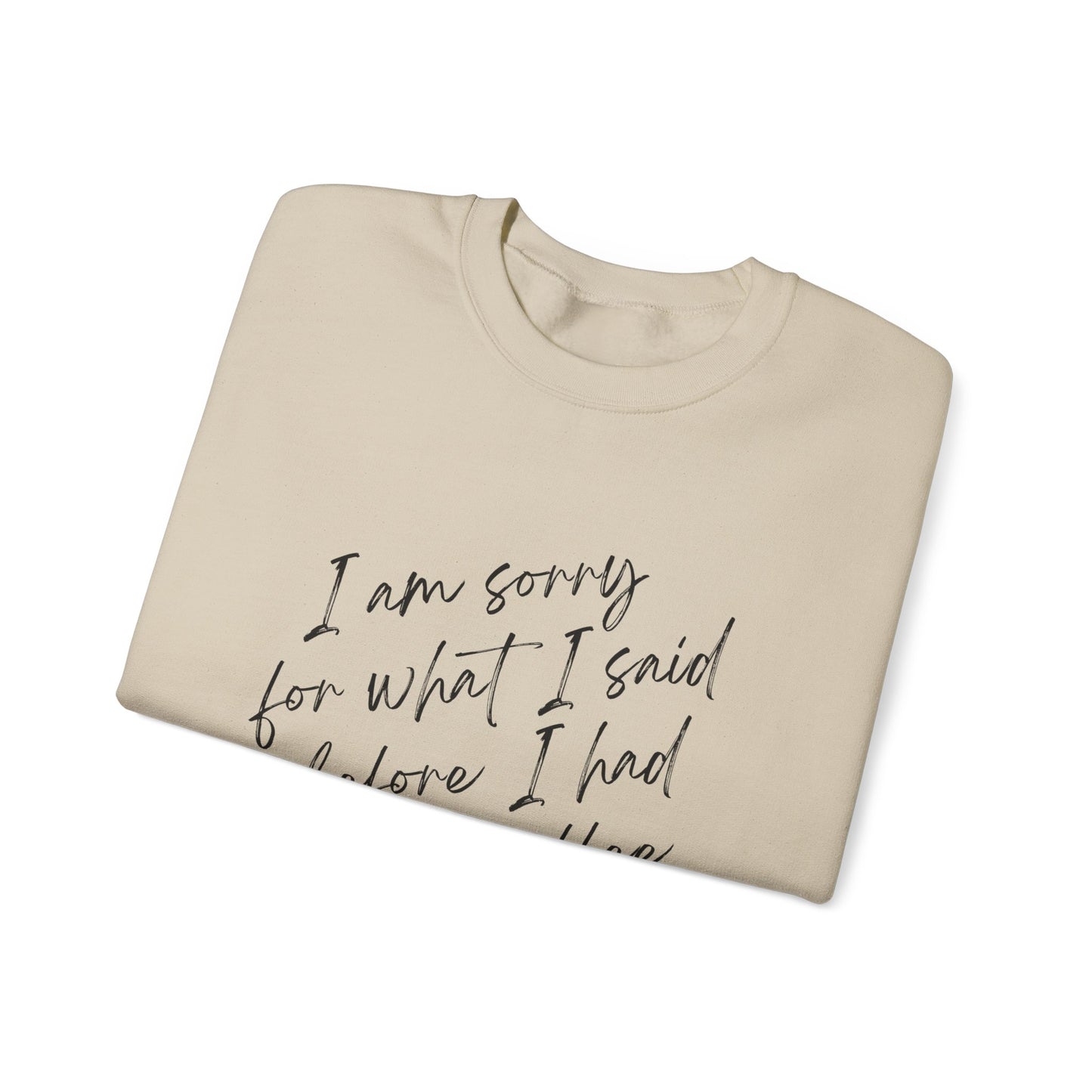 Sorry for what I said before coffee - Quote Unisex Crewneck Sweatshirt - Cozy Gift for Coffee Lovers