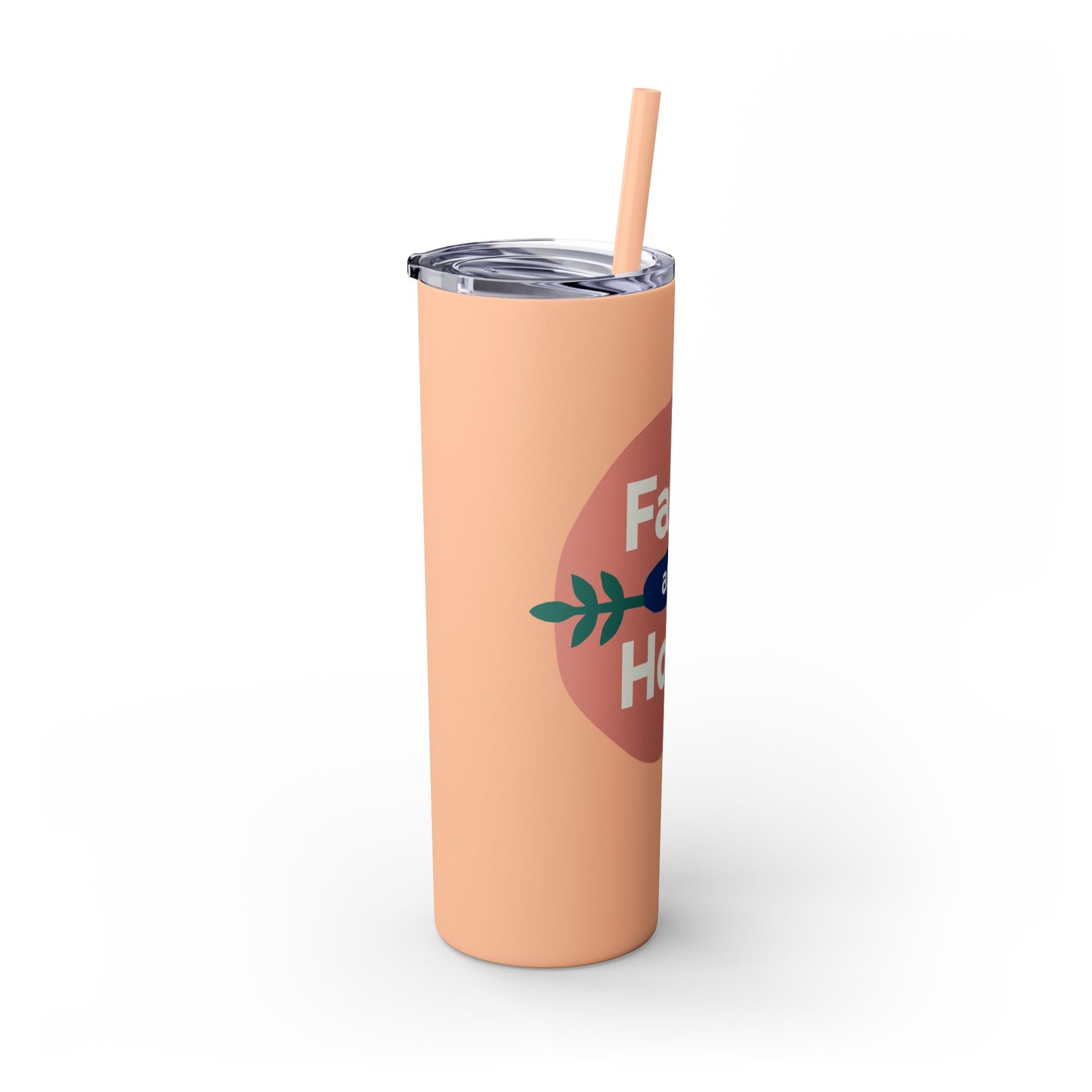 Faith and Hope Skinny Tumbler with Straw | 20oz Inspirational Travel Cup