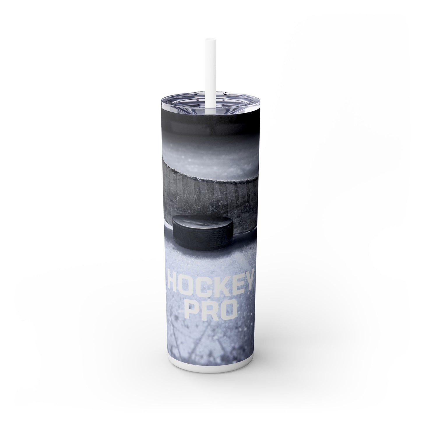 Hockey Pro Skinny Tumbler with Straw - 20oz, Perfect for Sports Fans