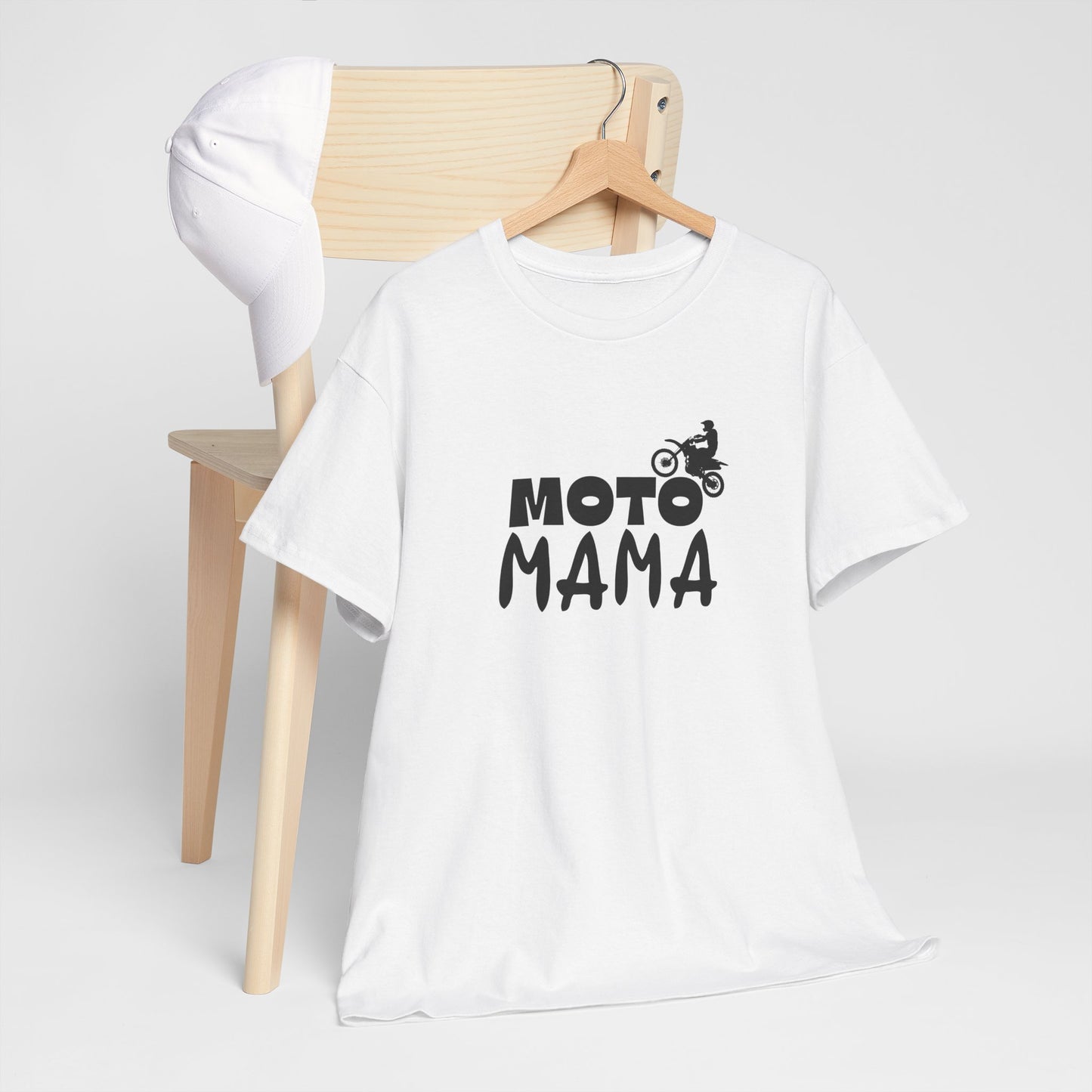 Moto Mama Unisex Heavy Cotton Tee - Perfect Gift for Motorcycle Moms