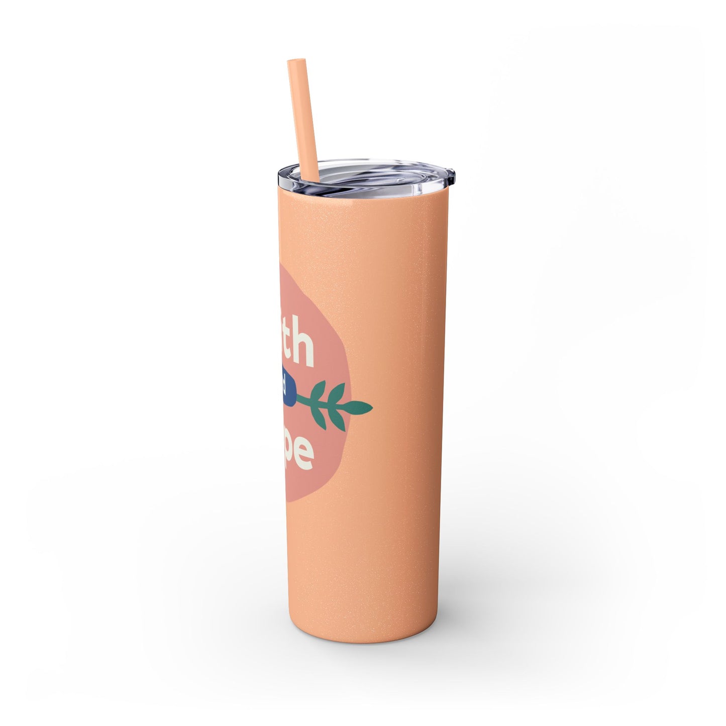 Faith and Hope Skinny Tumbler with Straw | 20oz Inspirational Travel Cup