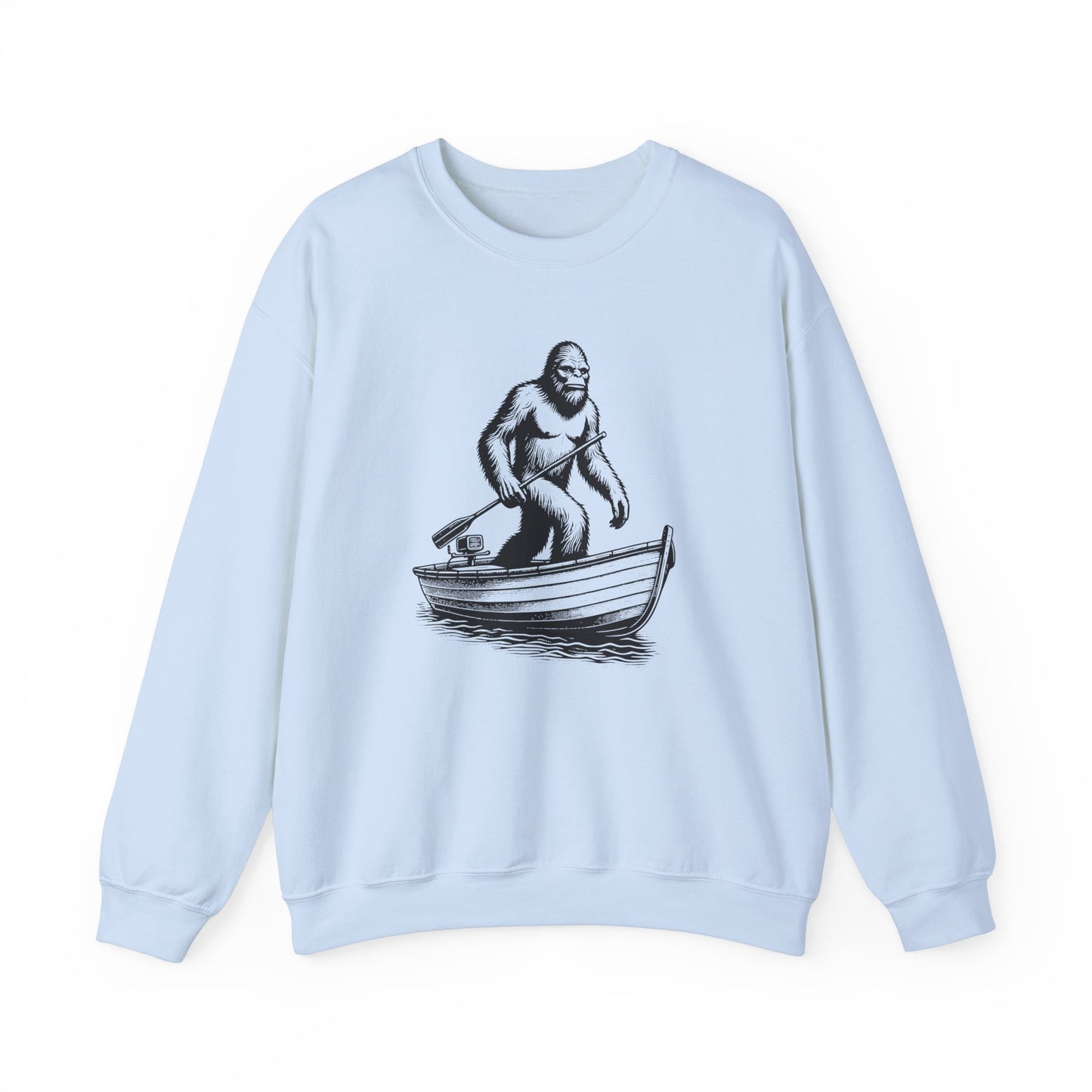 Bigfoot Fishing Adventure Crewneck Sweatshirt - Unisex, Cozy Apparel for Outdoorsy Fans