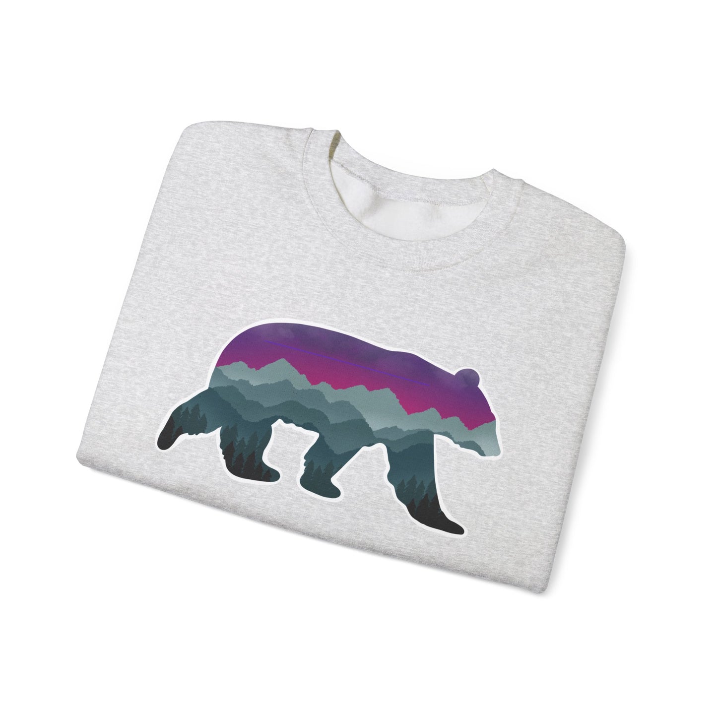 Mountain Bear Unisex Crewneck Sweatshirt - Cozy Graphic Sweater