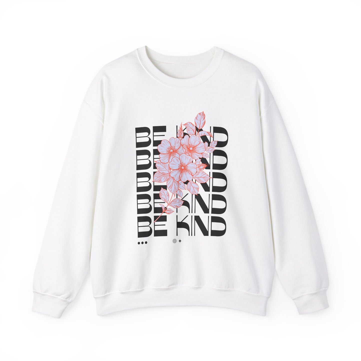 Be Kind Floral Unisex Heavy Blend Crewneck Sweatshirt