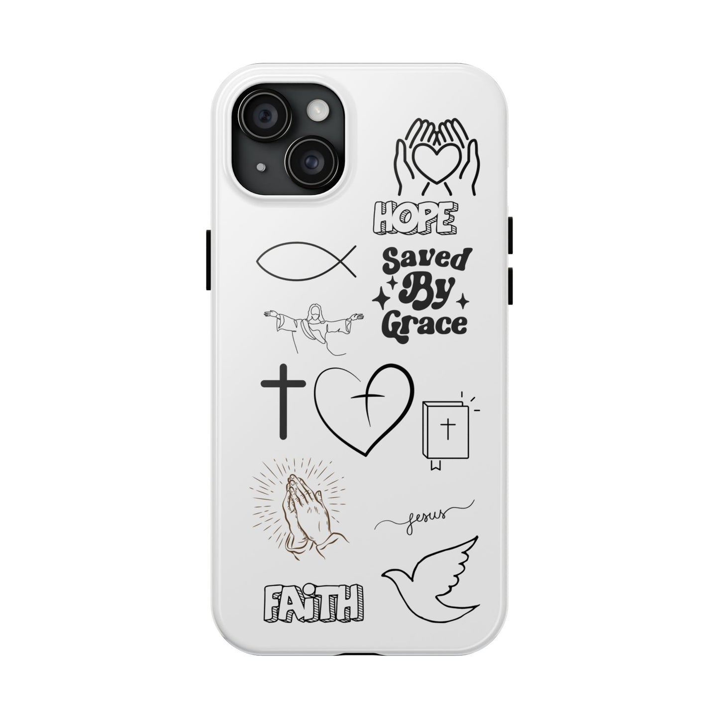 Inspirational Tough Phone Case - Faith, Hope & Grace Design