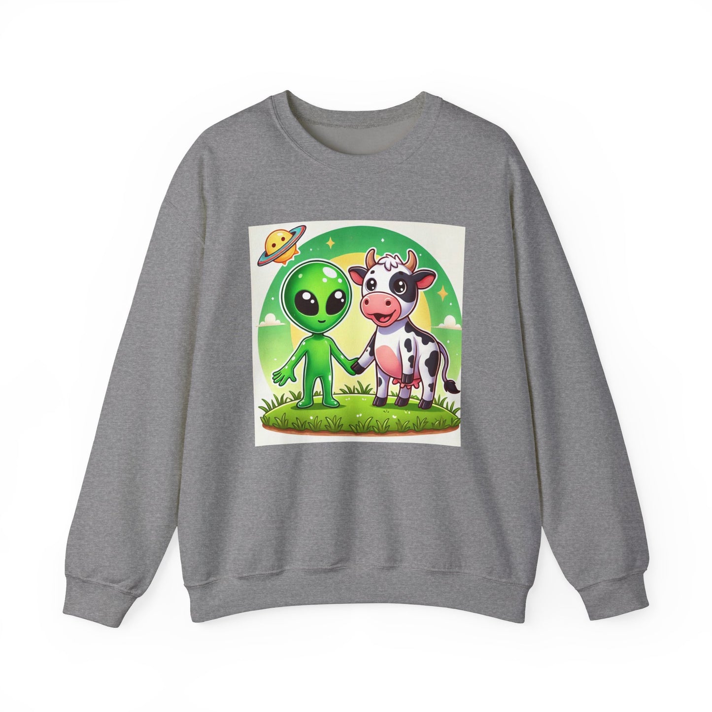 Alien and Cow besties - Unisex Heavy Blend™ Crewneck Sweatshirt