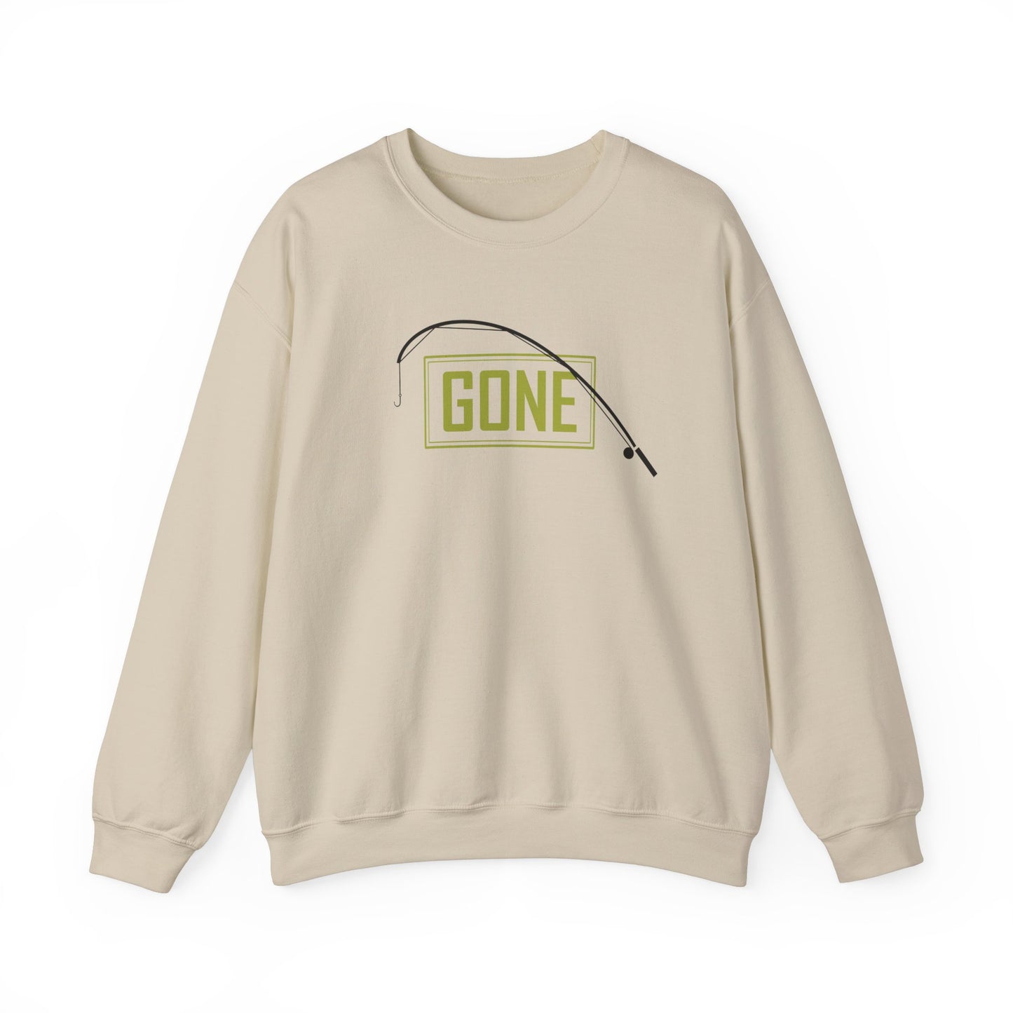 Gone fishing Green Unisex Crewneck Sweatshirt - Perfect for Outdoor Lovers