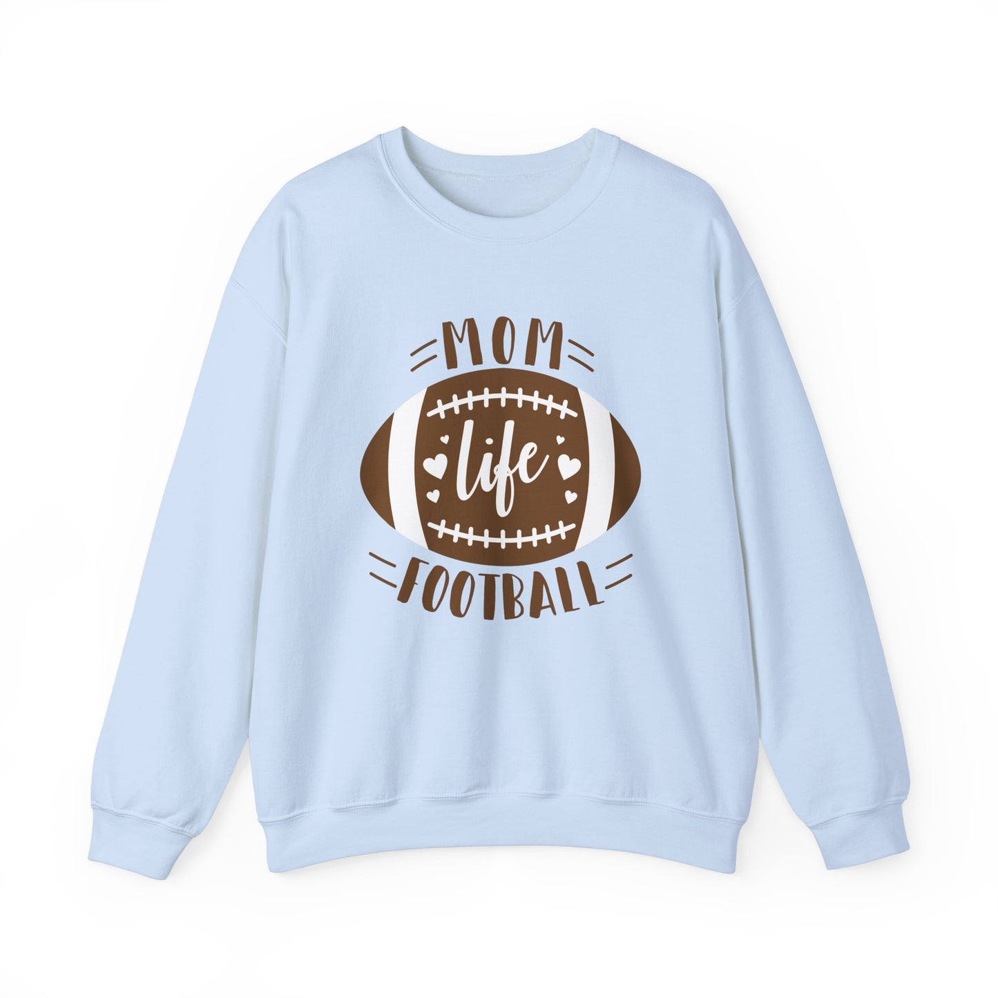 Mom Life Football Crewneck Sweatshirt | Unisex Heavy Blend