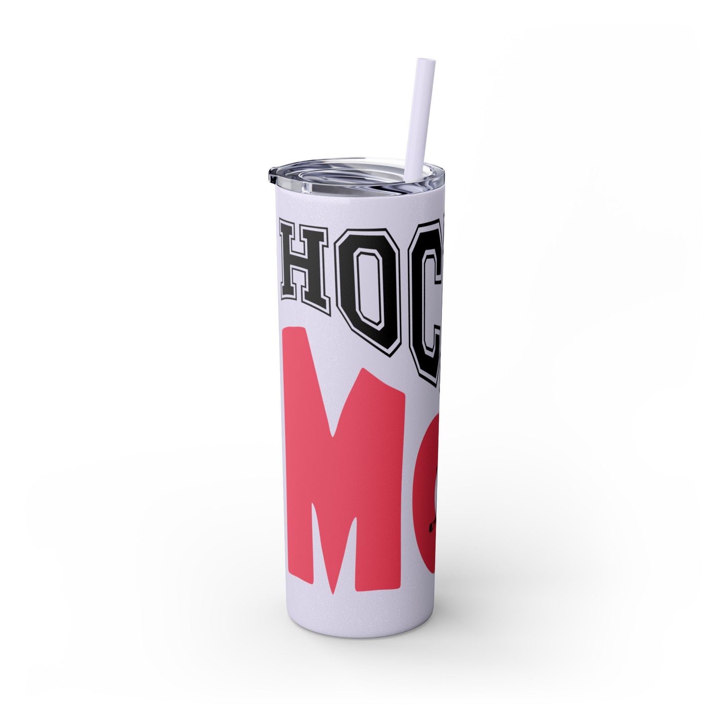 Personalized Hockey Mom Skinny Tumbler with Straw - 20oz, Perfect for Sports Fans