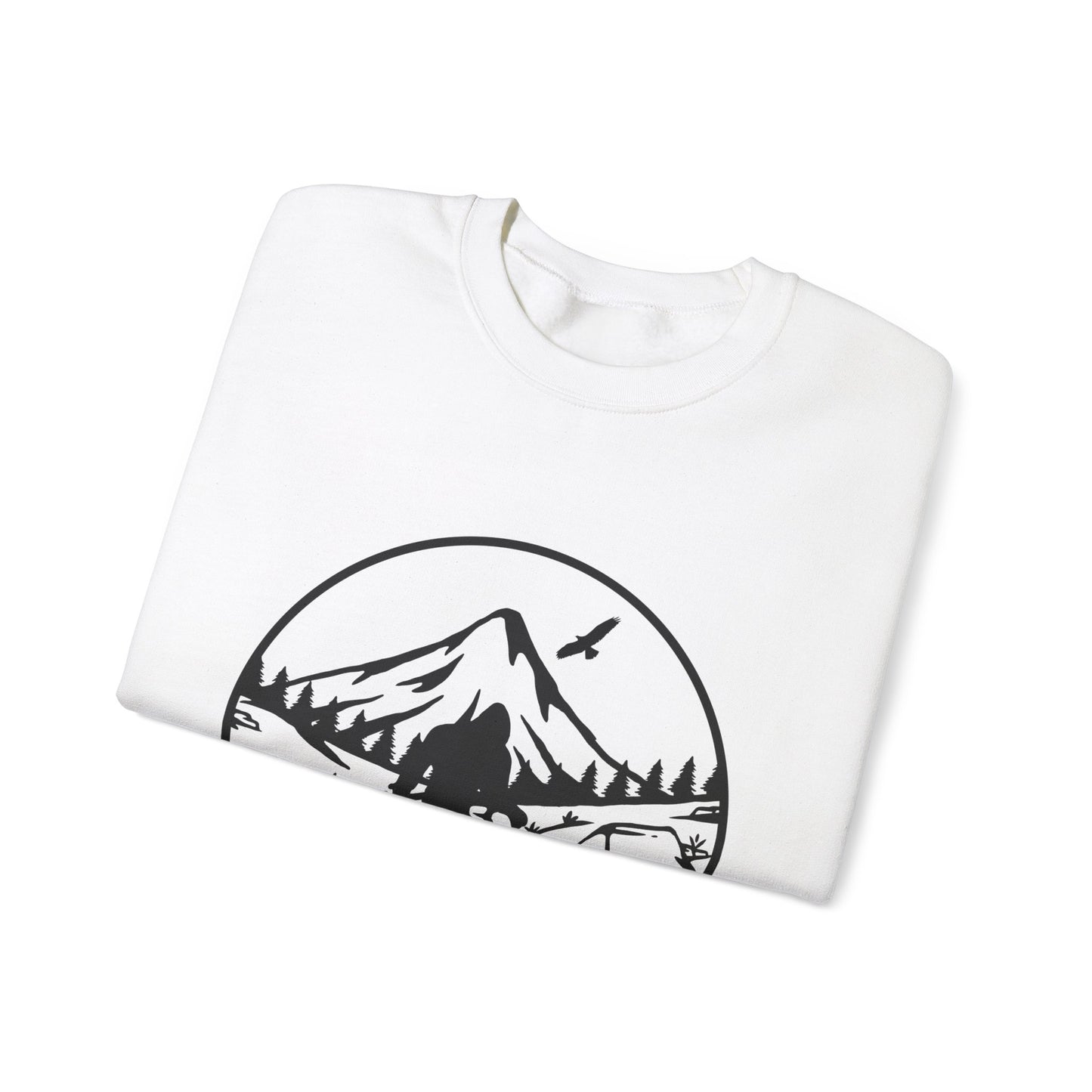 Bigfoot Adventure Unisex Heavy Blend™ Crewneck Sweatshirt – Cozy Outdoor Vibes