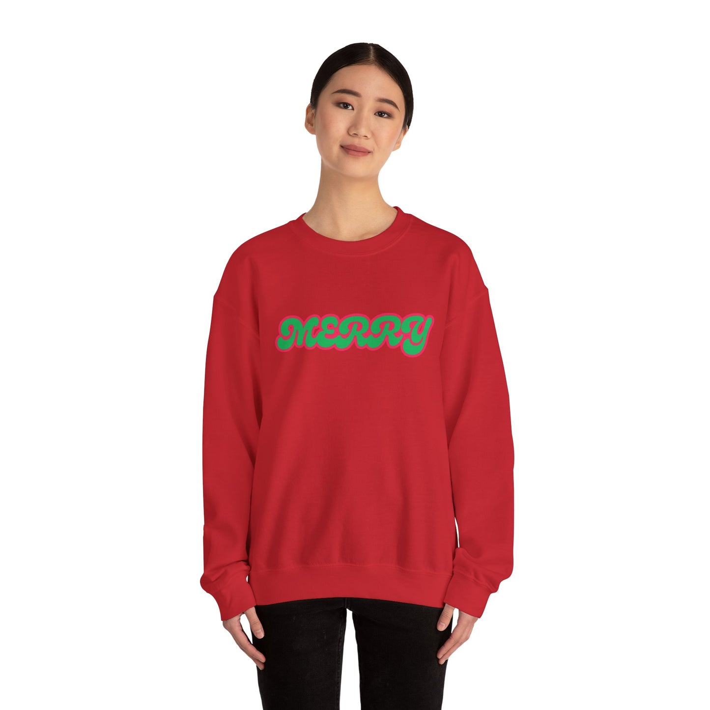 Green MERRY - Unisex Heavy Blend™ Crewneck Sweatshirt