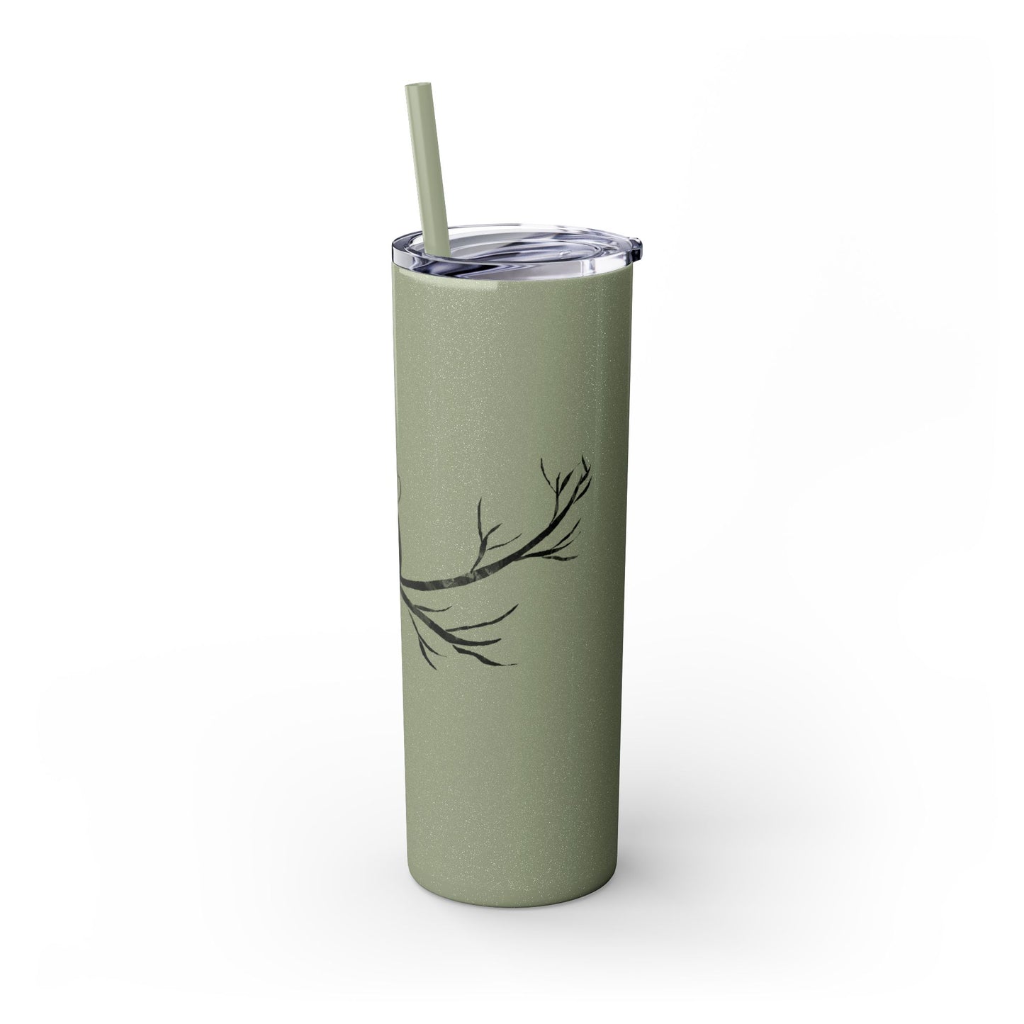 Couple's Love Birds Skinny Tumbler with Straw - 20oz | Perfect Gift for Anniversaries & Valentine's Day