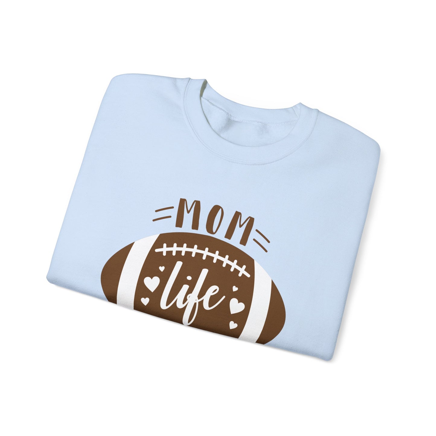 Mom Life Football Crewneck Sweatshirt | Unisex Heavy Blend