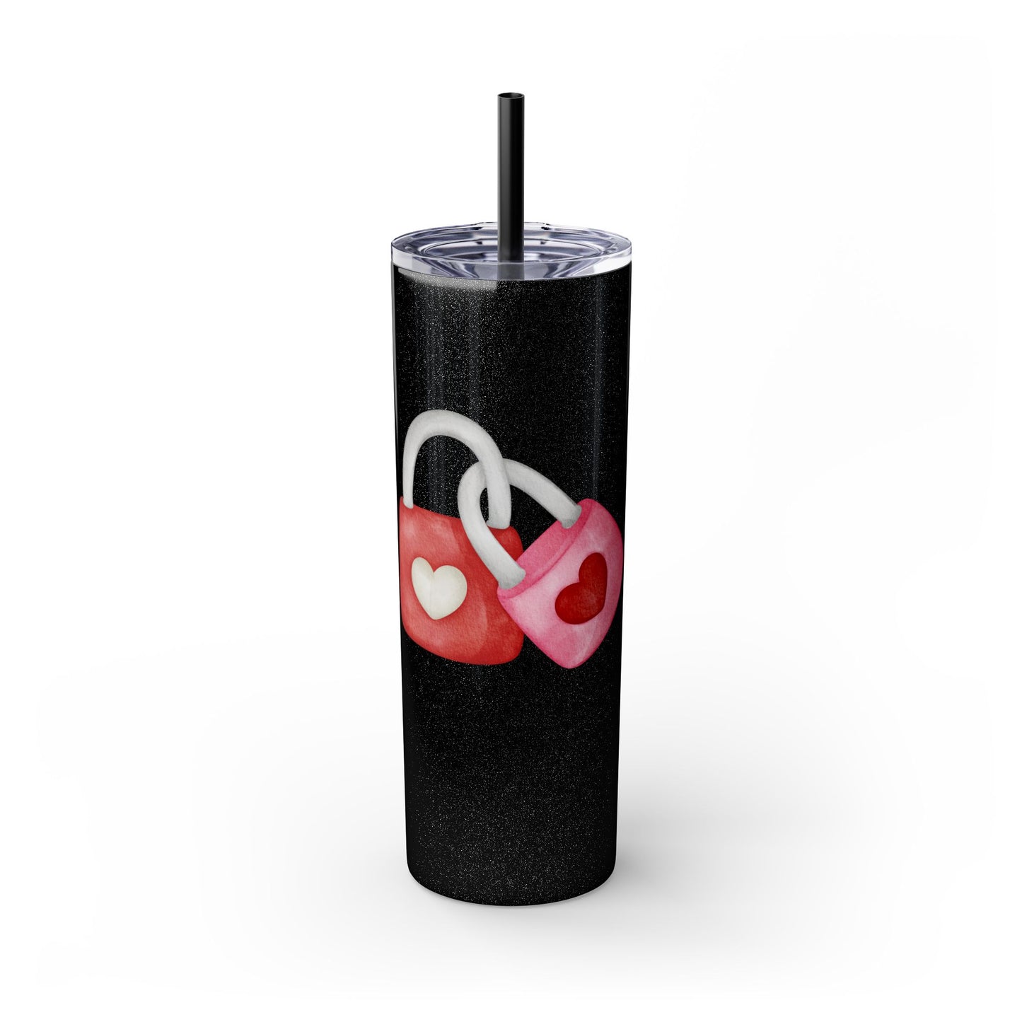 Valentine's Day Love Lock Skinny Tumbler with Straw - 20oz