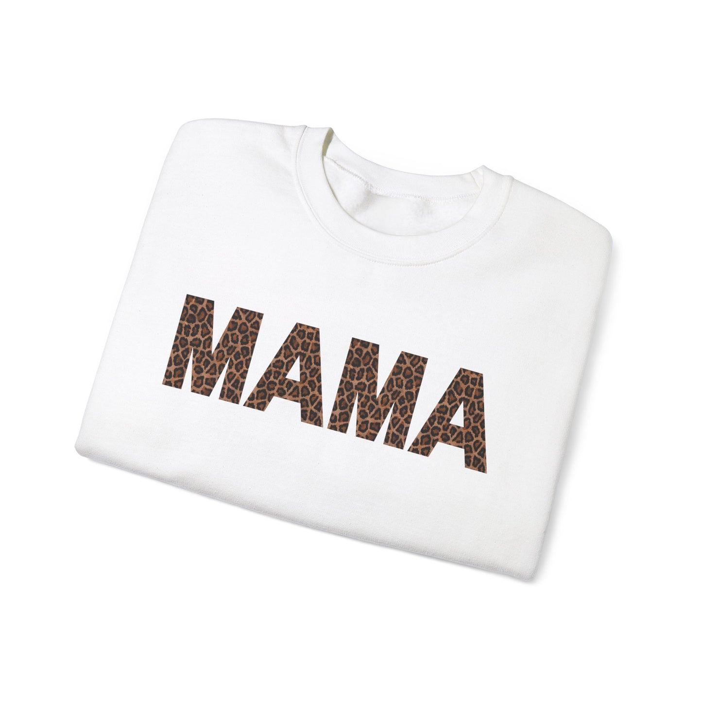 Leopard Print Mama Crewneck Sweatshirt - Cozy Unisex Style for Moms