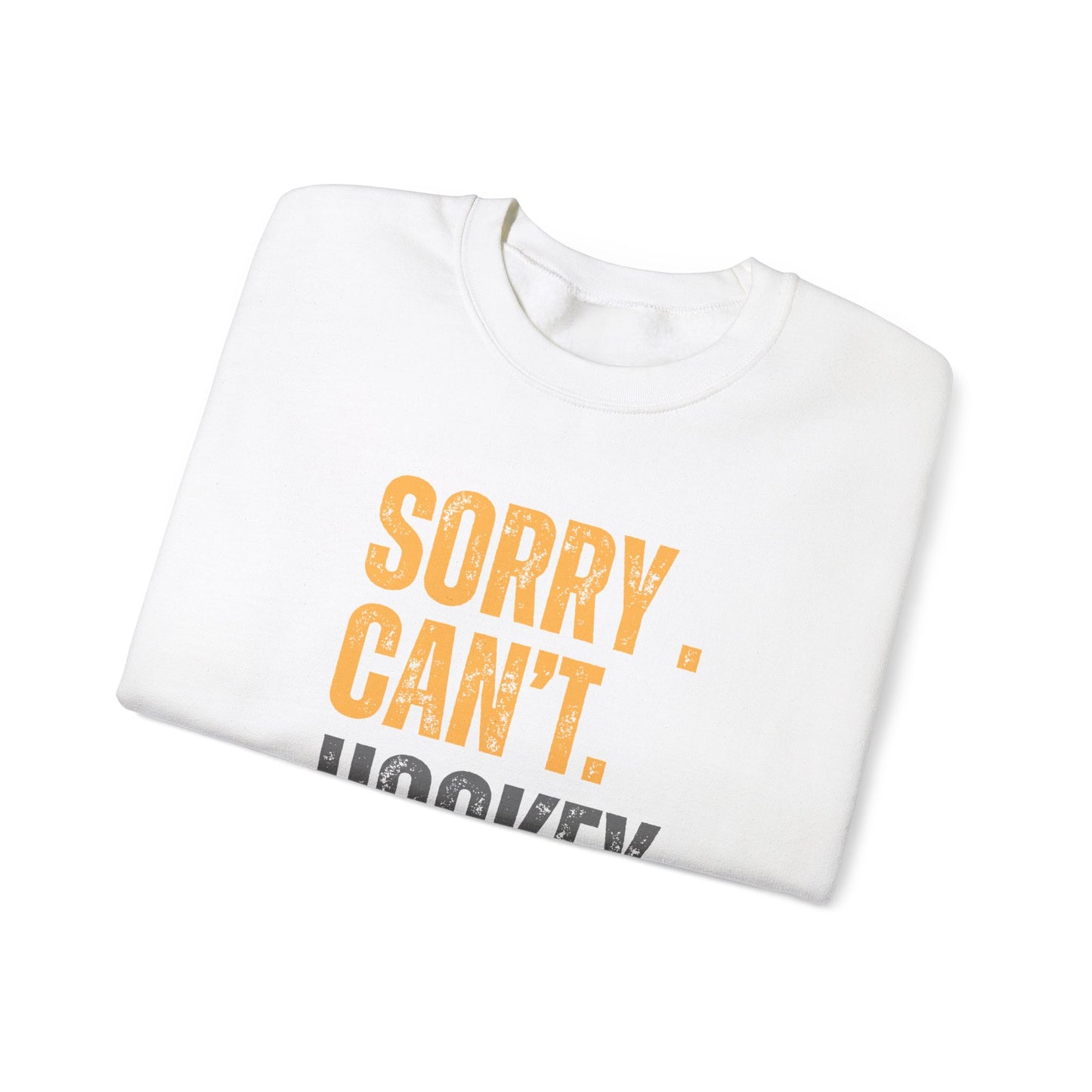 Funny Hockey Lover Yellow Sweatshirt - 'Sorry Can't Bye' Crewneck