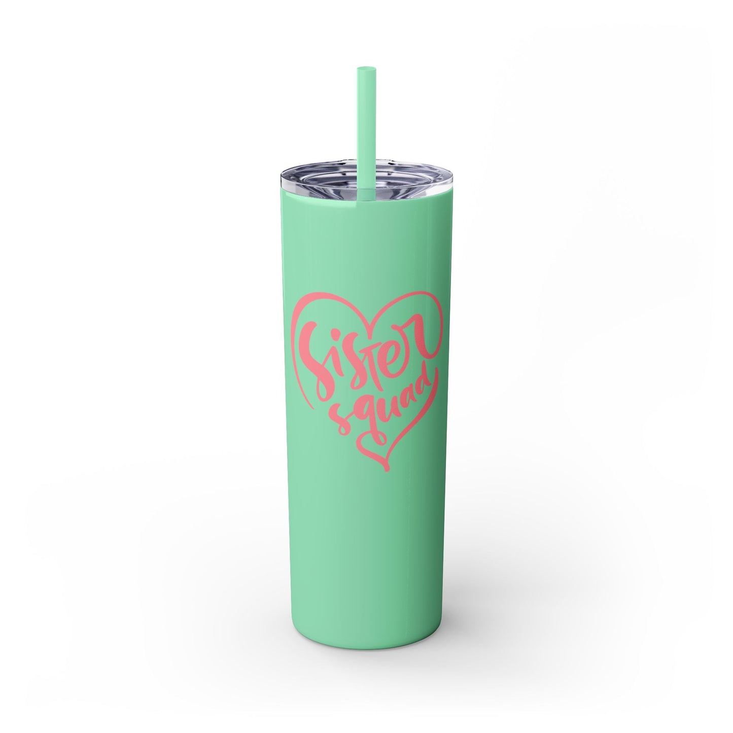 Sister Squad Skinny Tumbler with Straw - 20oz Drinkware for Sisters and Friends