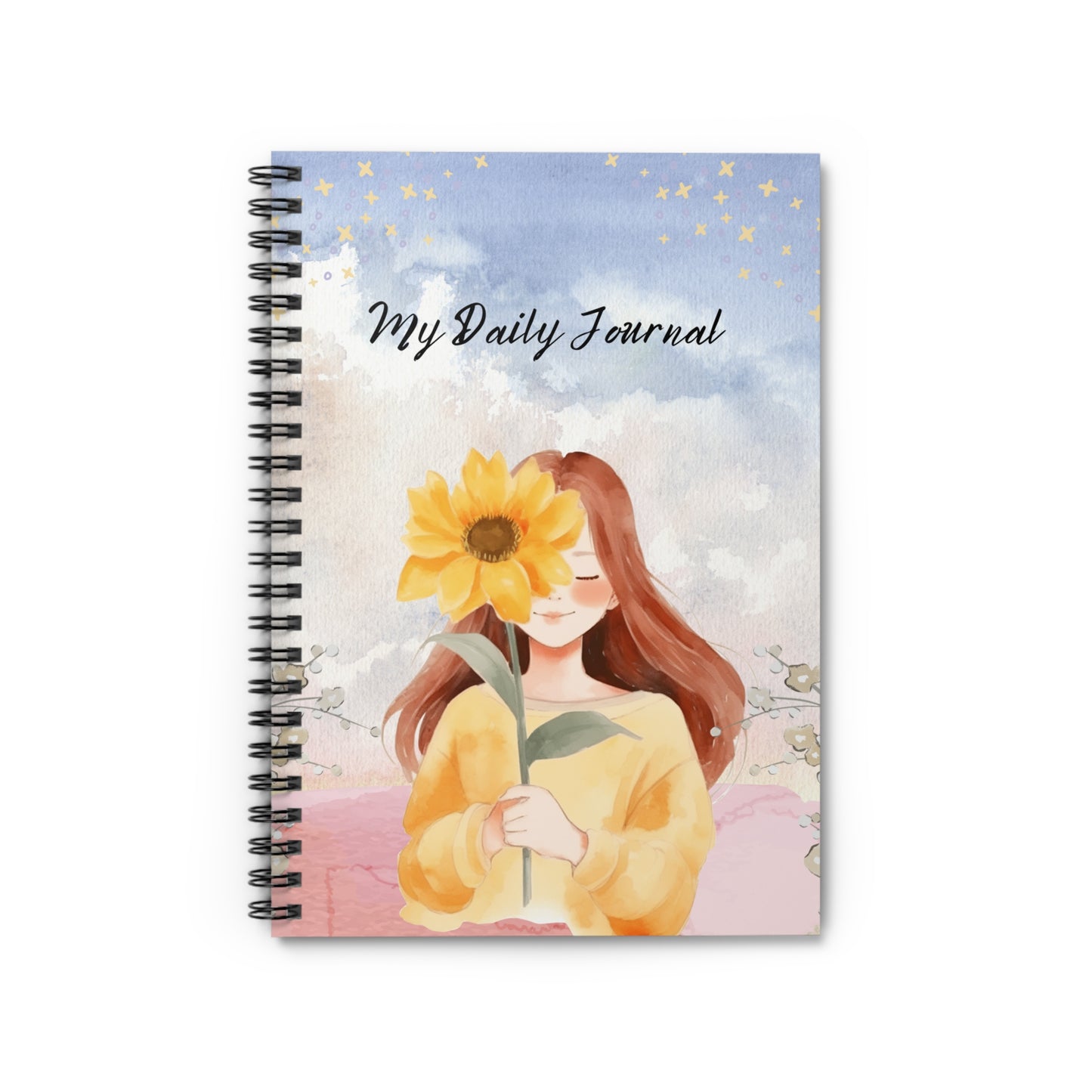 My Daily Journal Spiral Notebook - Flower Design for Daily Reflection