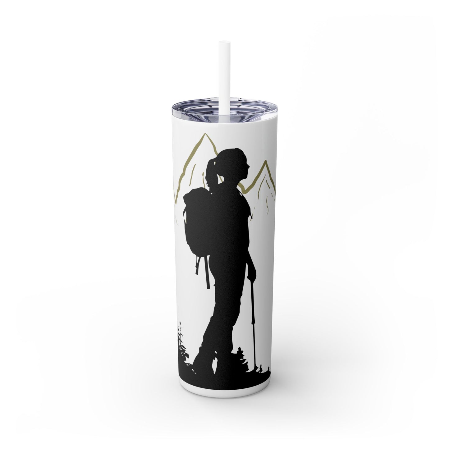 Adventure Awaits Skinny Tumbler with Straw - 20oz Hiking Design