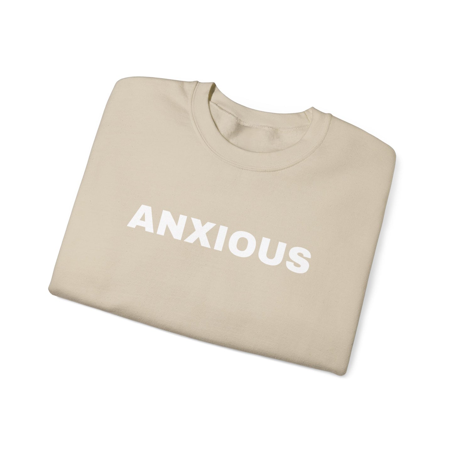 Unisex Heavy Blend™ Crewneck Sweatshirt - 'ANXIOUS' Statement Sweatshirt for Mental Health Awareness