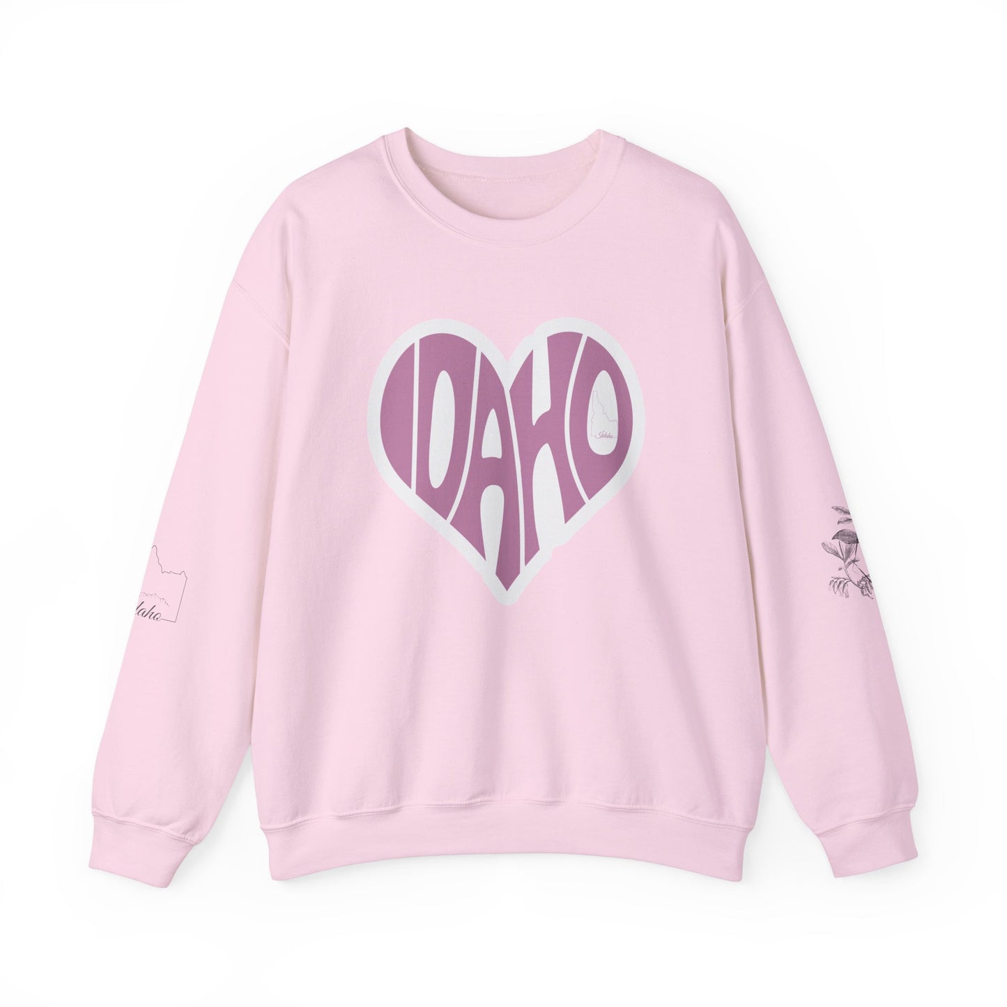 Idaho Love Unisex Crewneck Sweatshirt - Cozy Heart Design for Warm Moments