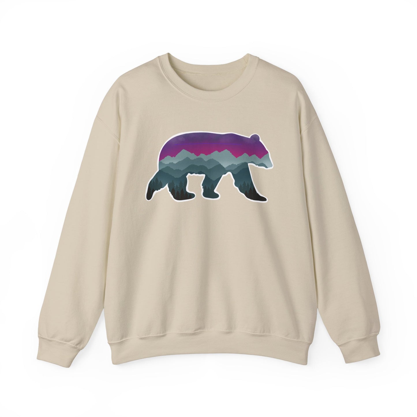 Mountain Bear Unisex Crewneck Sweatshirt - Cozy Graphic Sweater