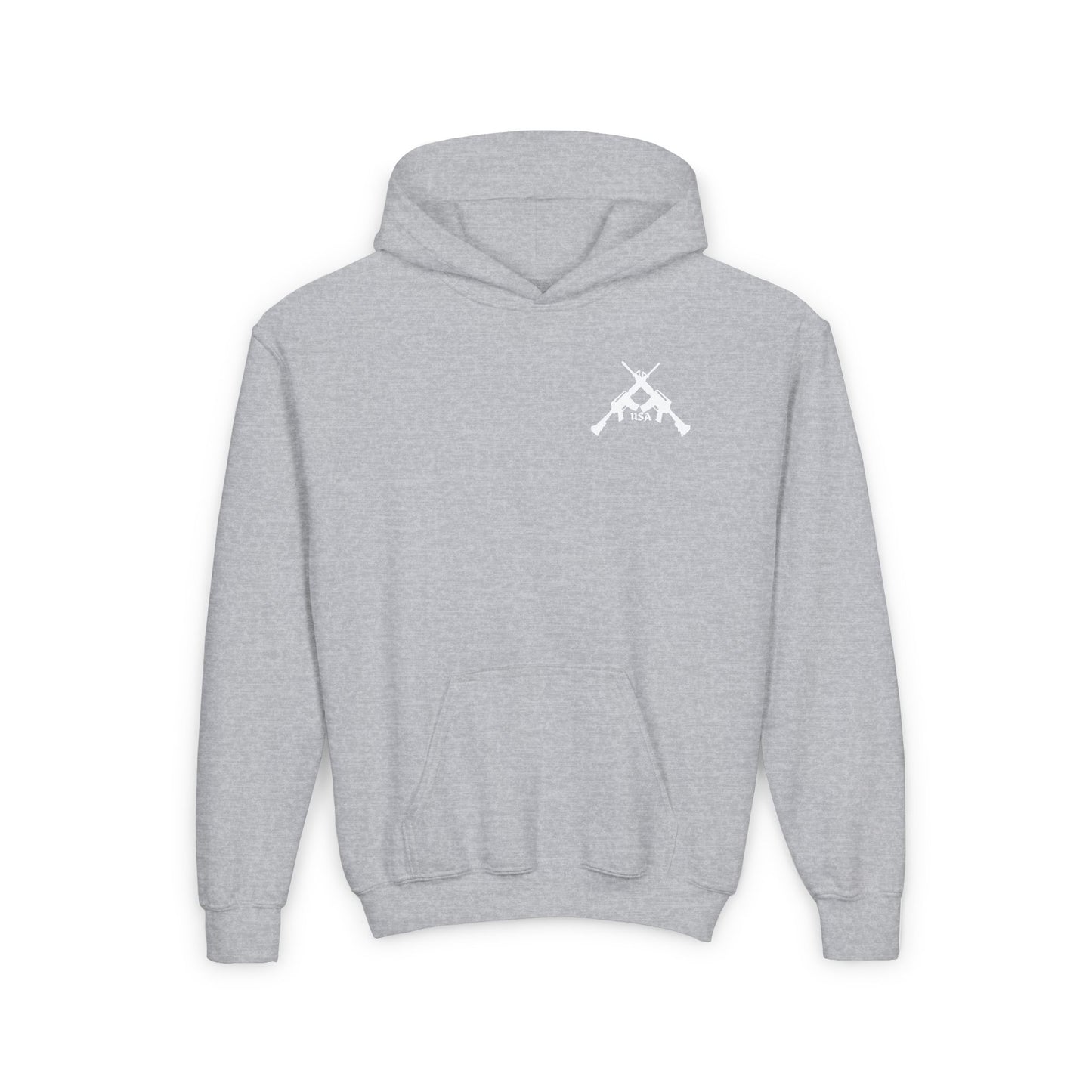 Crossed Guns Design - Youth Heavy Blend Hooded Sweatshirt