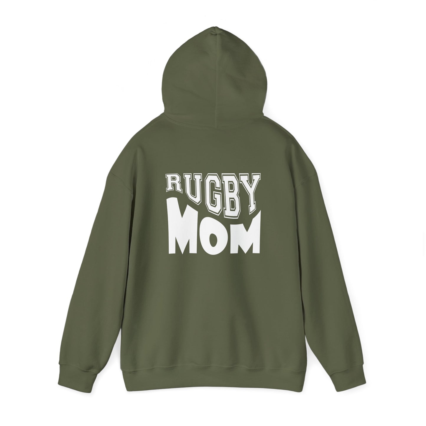 Rugby Mom America Hooded Sweatshirt | Unisex Heavy Blend | Sports Gift