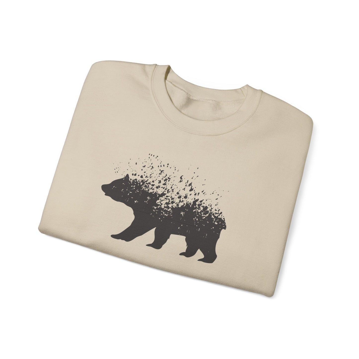 Nature-Inspired Bear Graphic Crewneck Sweatshirt for Adventurers