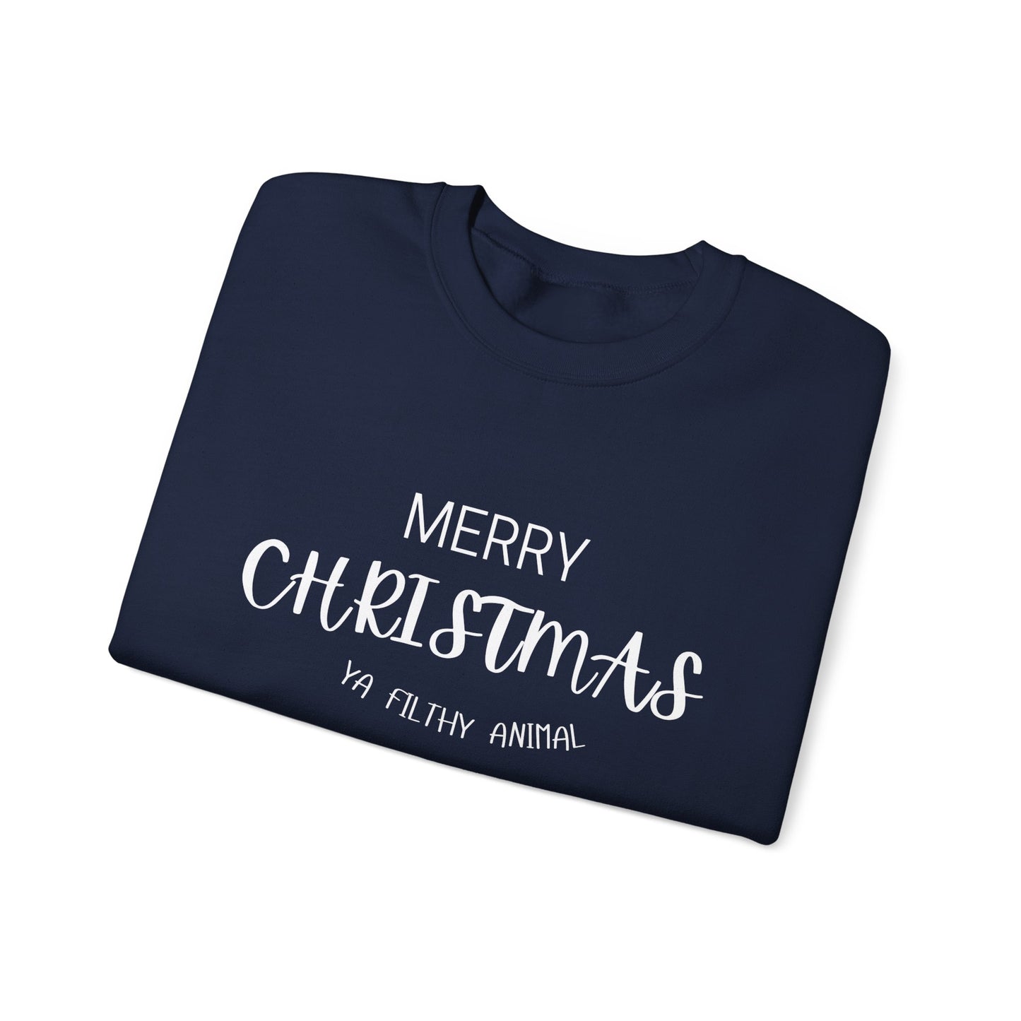 Merry Christmas Ya Filthy Animal Sweatshirt | Unisex Heavy Blend™ Crewneck