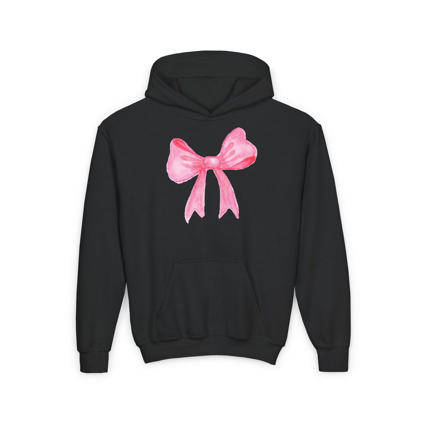 Pink Bow Design - Youth Heavy Blend Hooded Sweatshirt