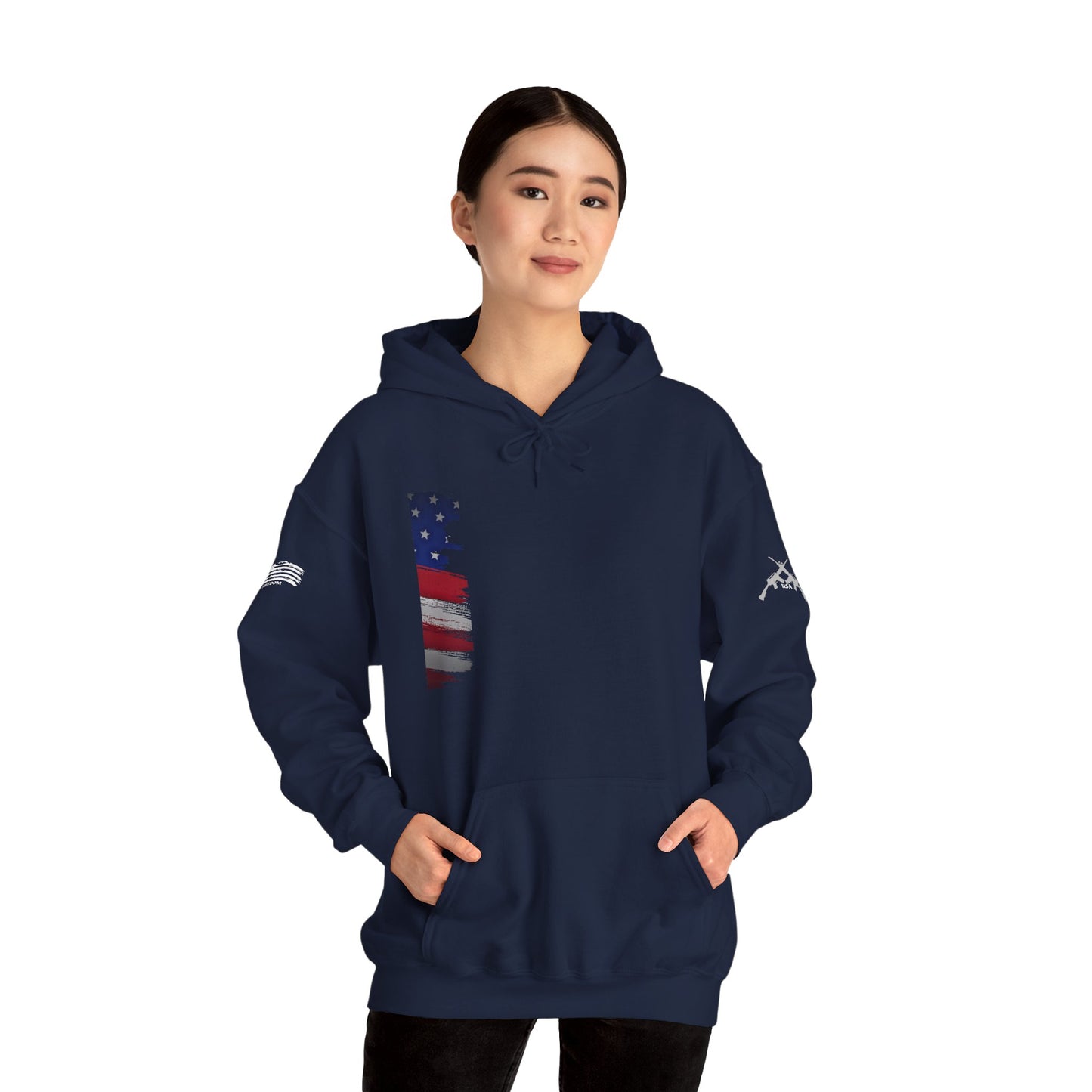 Patriotic Unisex Heavy Blend Hooded Sweatshirt | American Flag Design