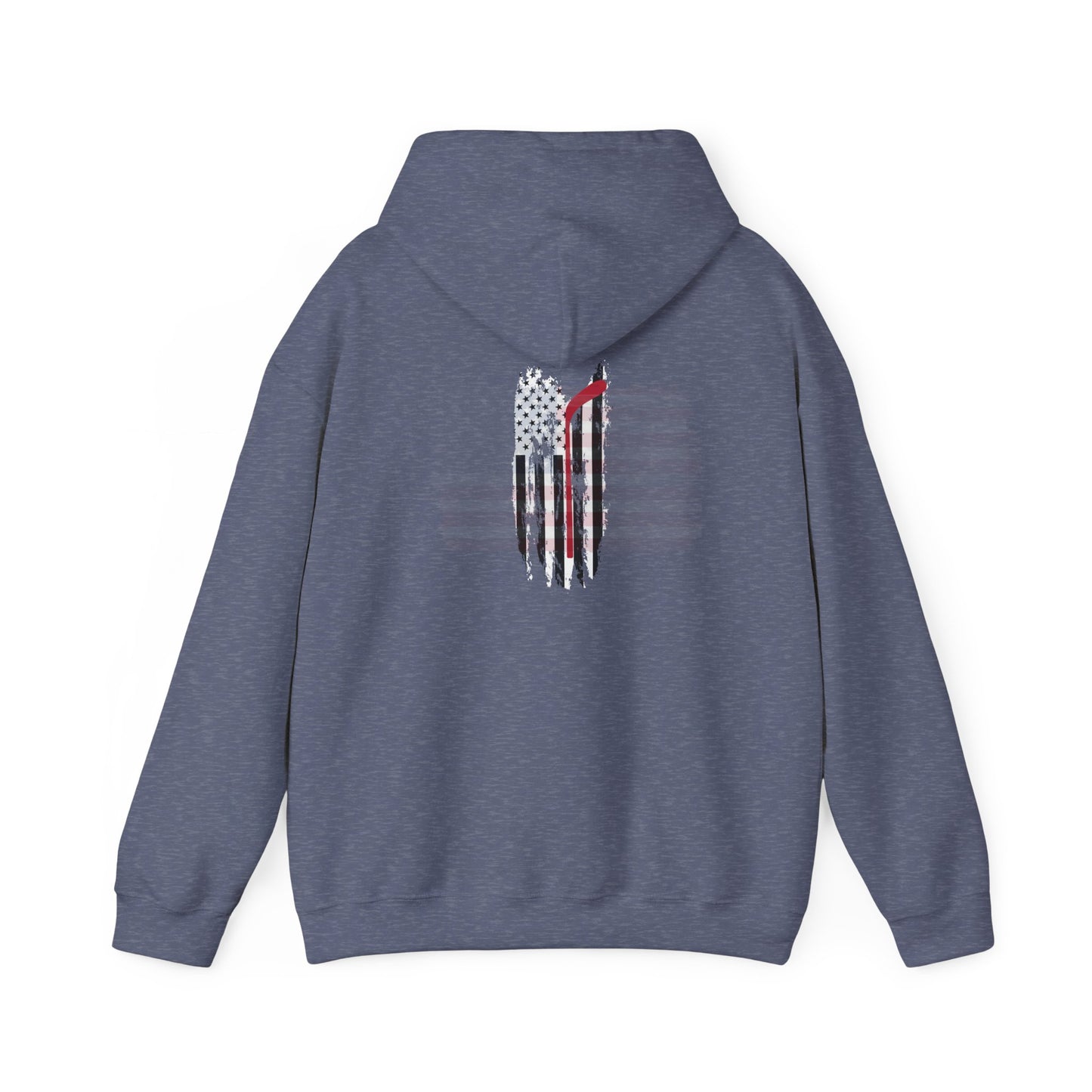 Patriotic Hockey Dad Hoodie with American Flag Design for Unisex