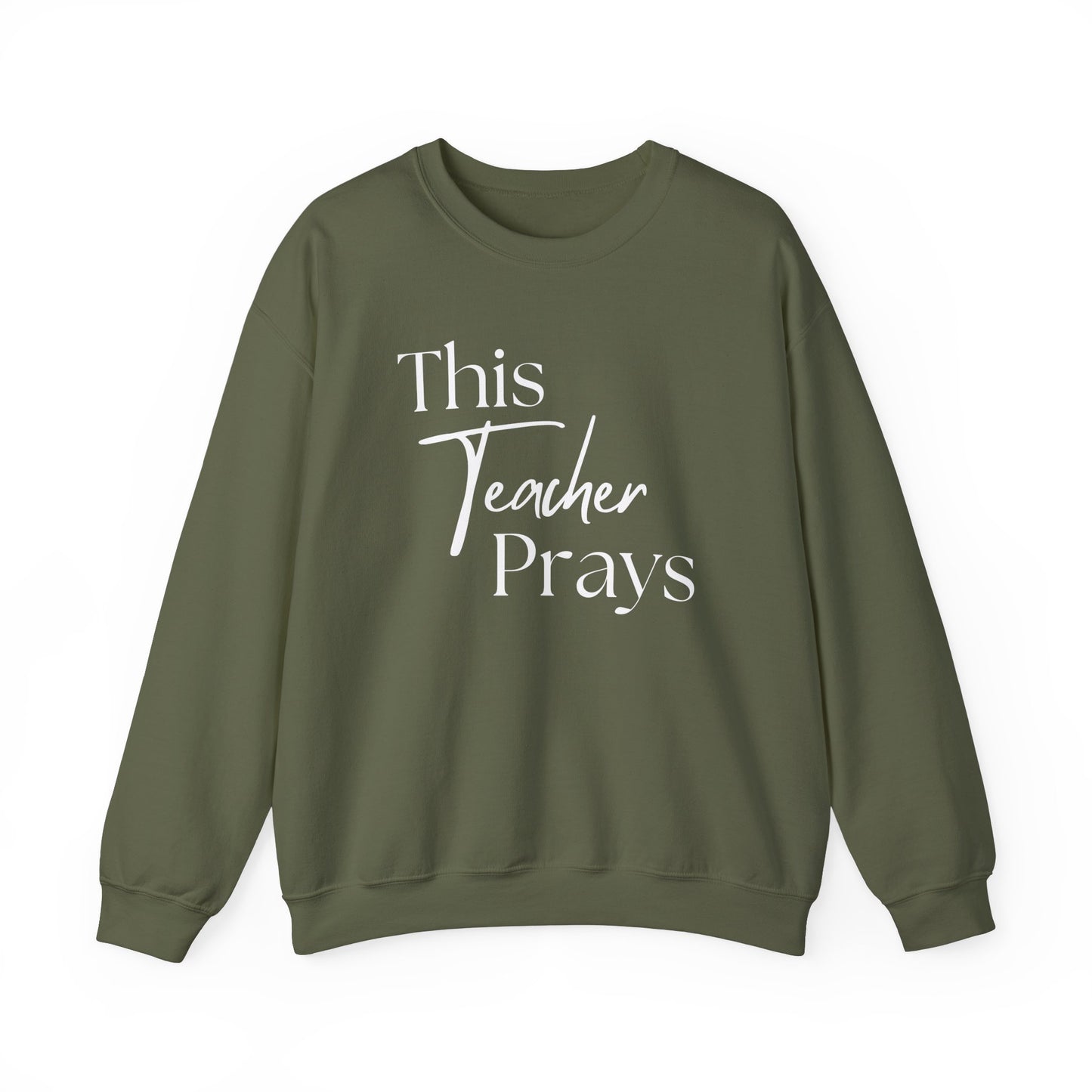 Teacher Appreciation Crewneck Sweatshirt - "This Teacher Prays"