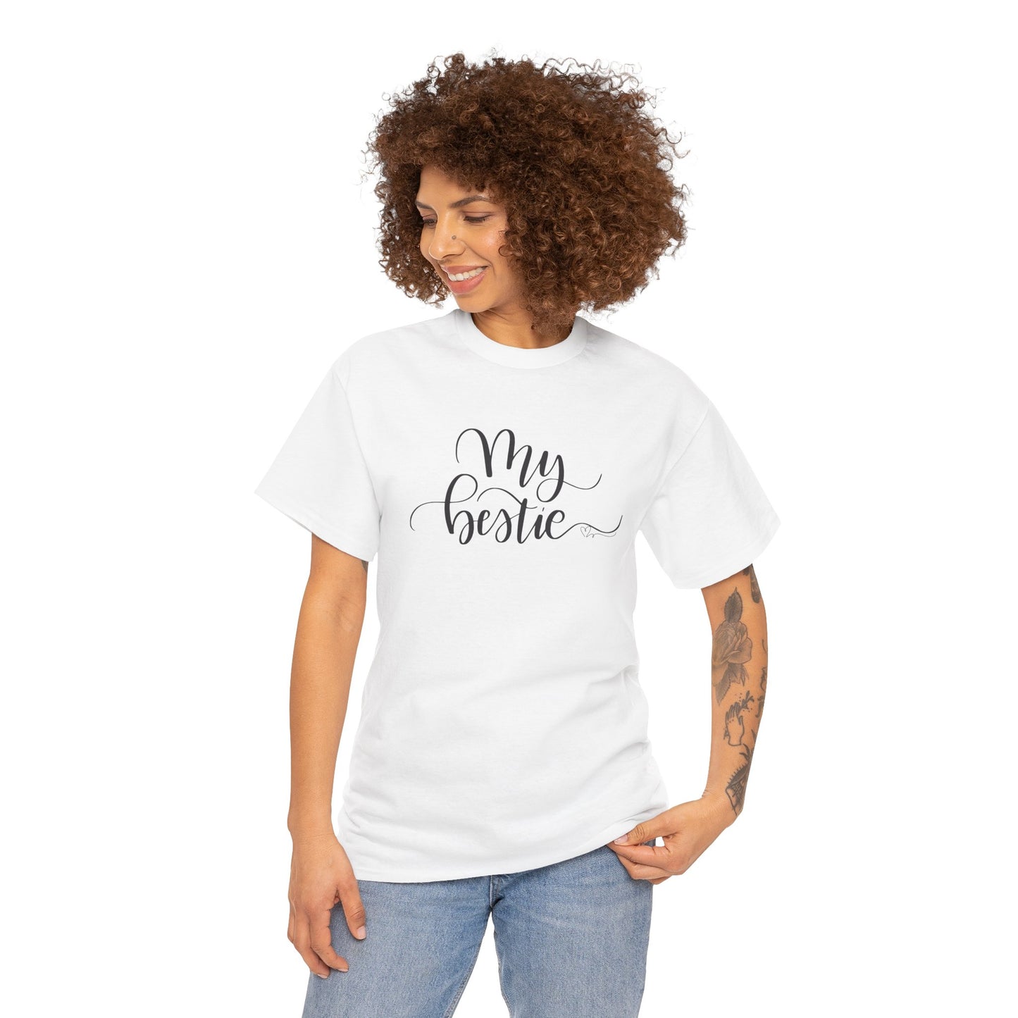 My Bestie Unisex Heavy Cotton Tee - Perfect Gift for Friends!