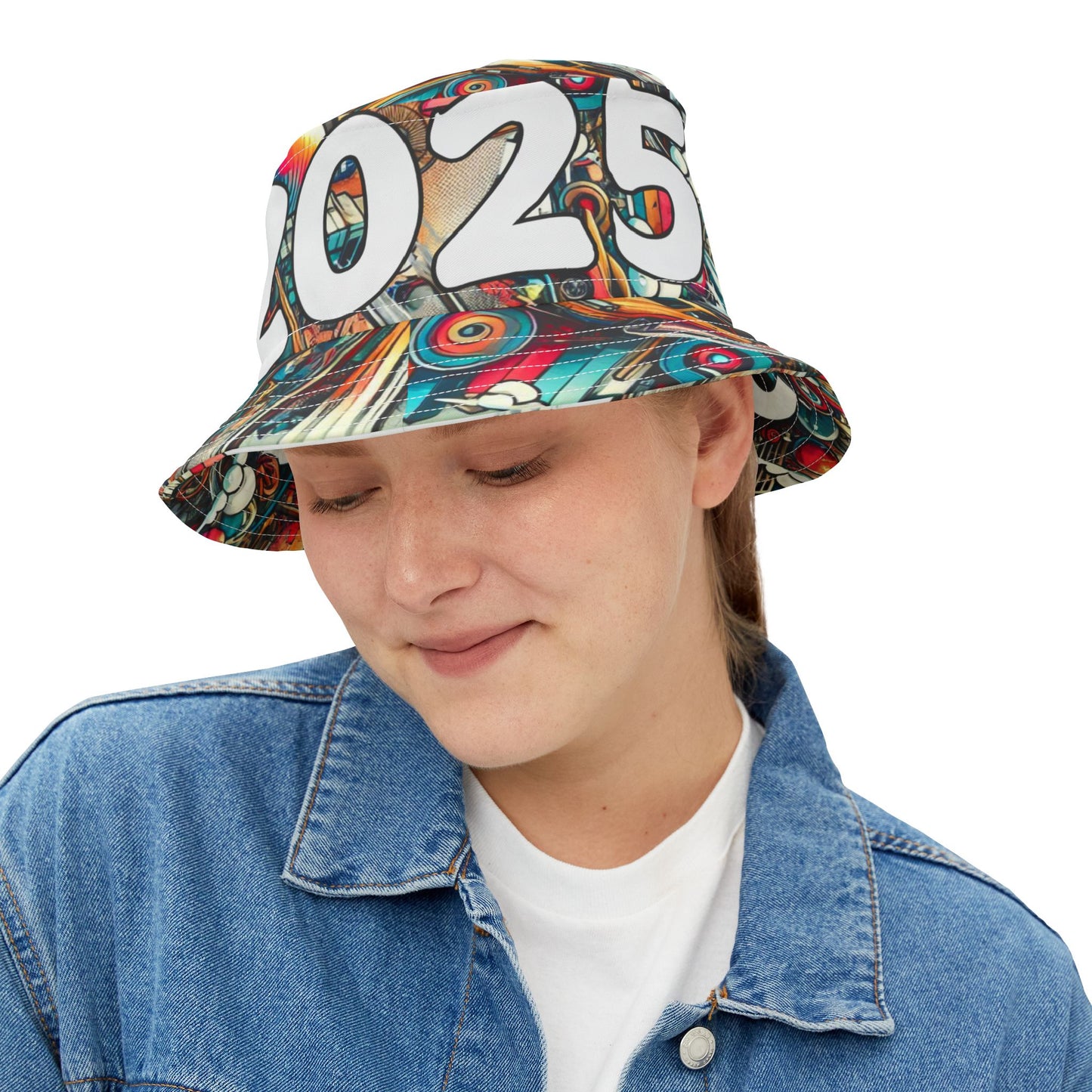 New Years 2025 Colorful Bucket Hat - Trendy Summer Accessory for Festivals and Celebrations