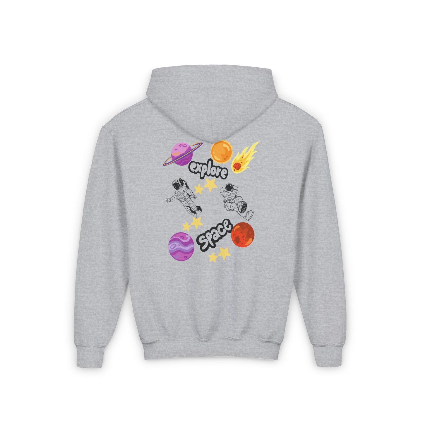 Space and Explore Cartoon - Youth Heavy Blend Hooded Sweatshirt