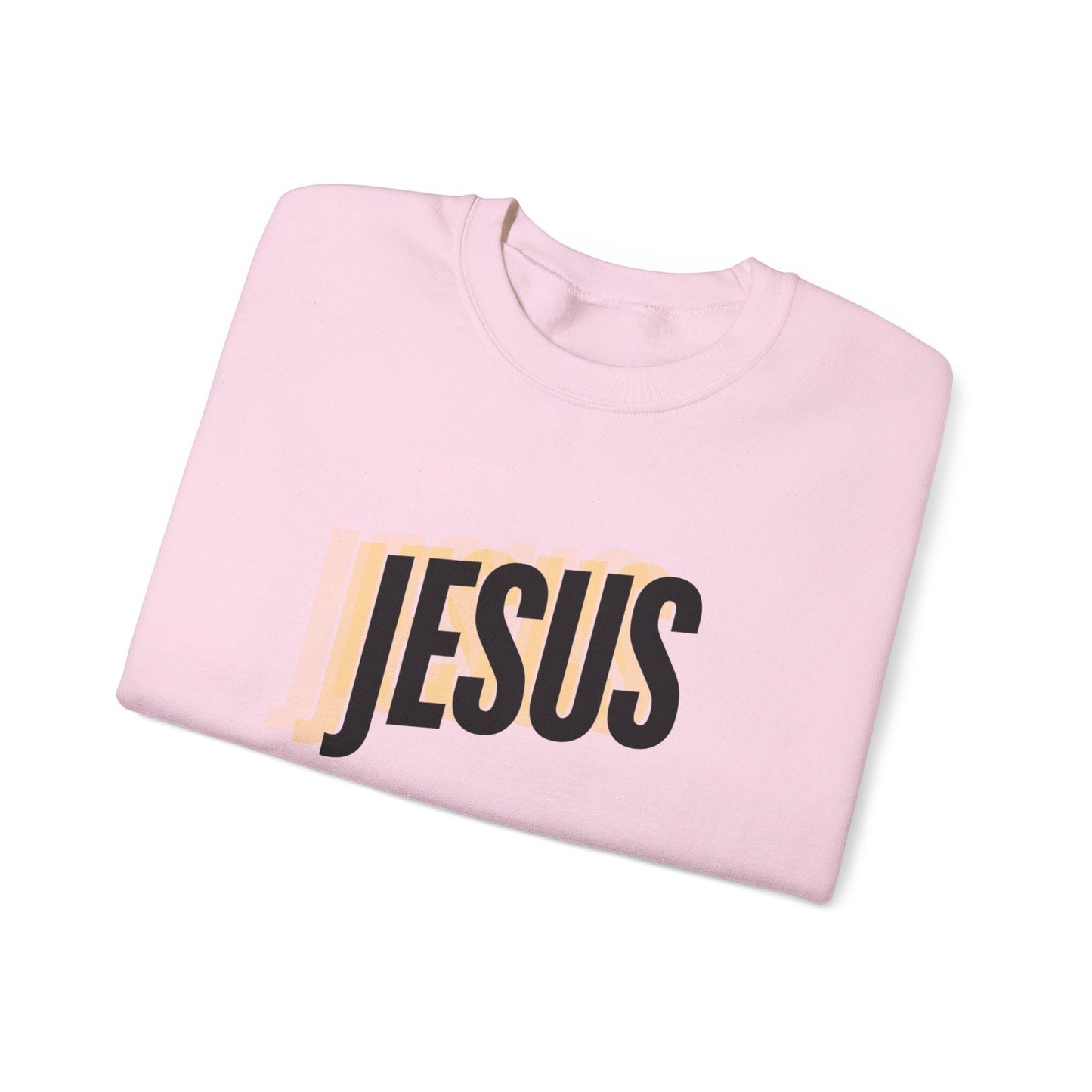 JESUS 3D - Unisex Heavy Blend™ Crewneck Sweatshirt - Faith-Inspired 'JESUS' Design