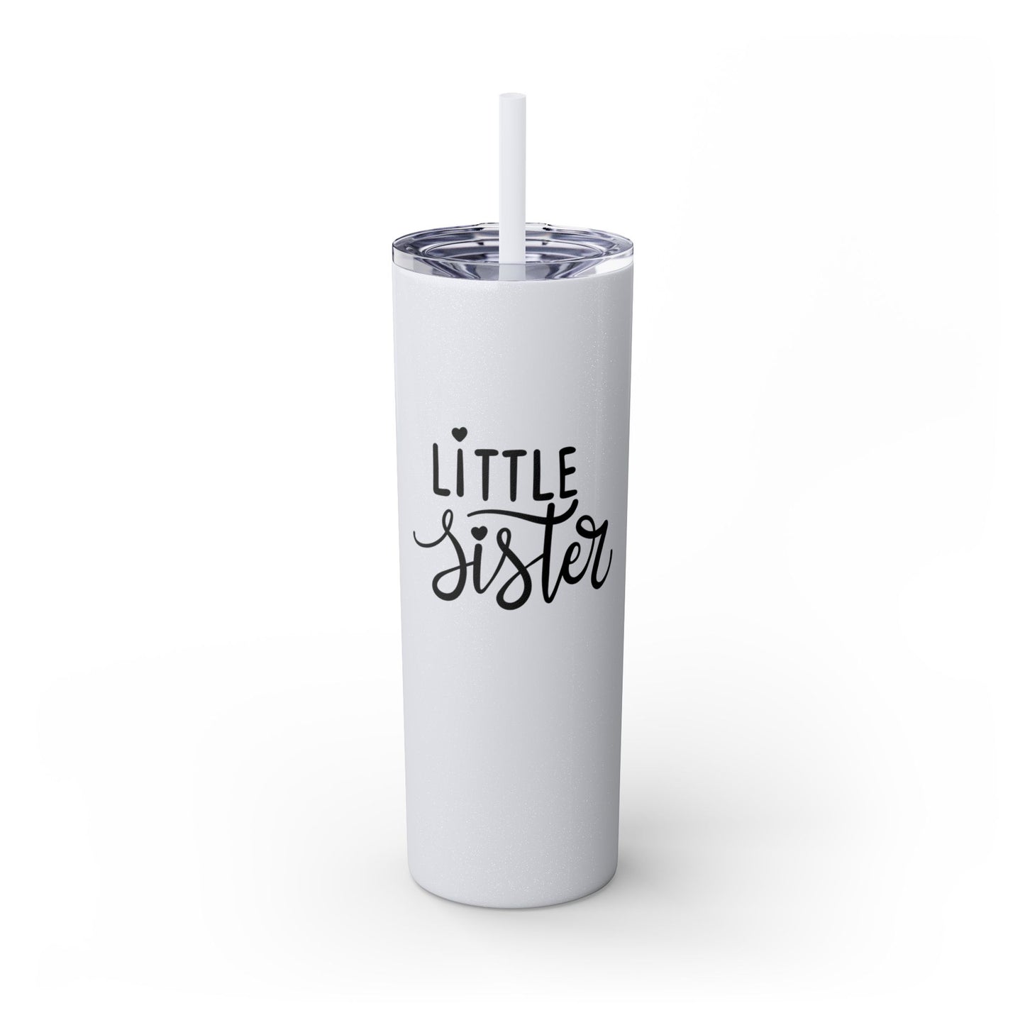 Little Sister Skinny Tumbler with Straw, 20oz - Perfect Gift for Siblings