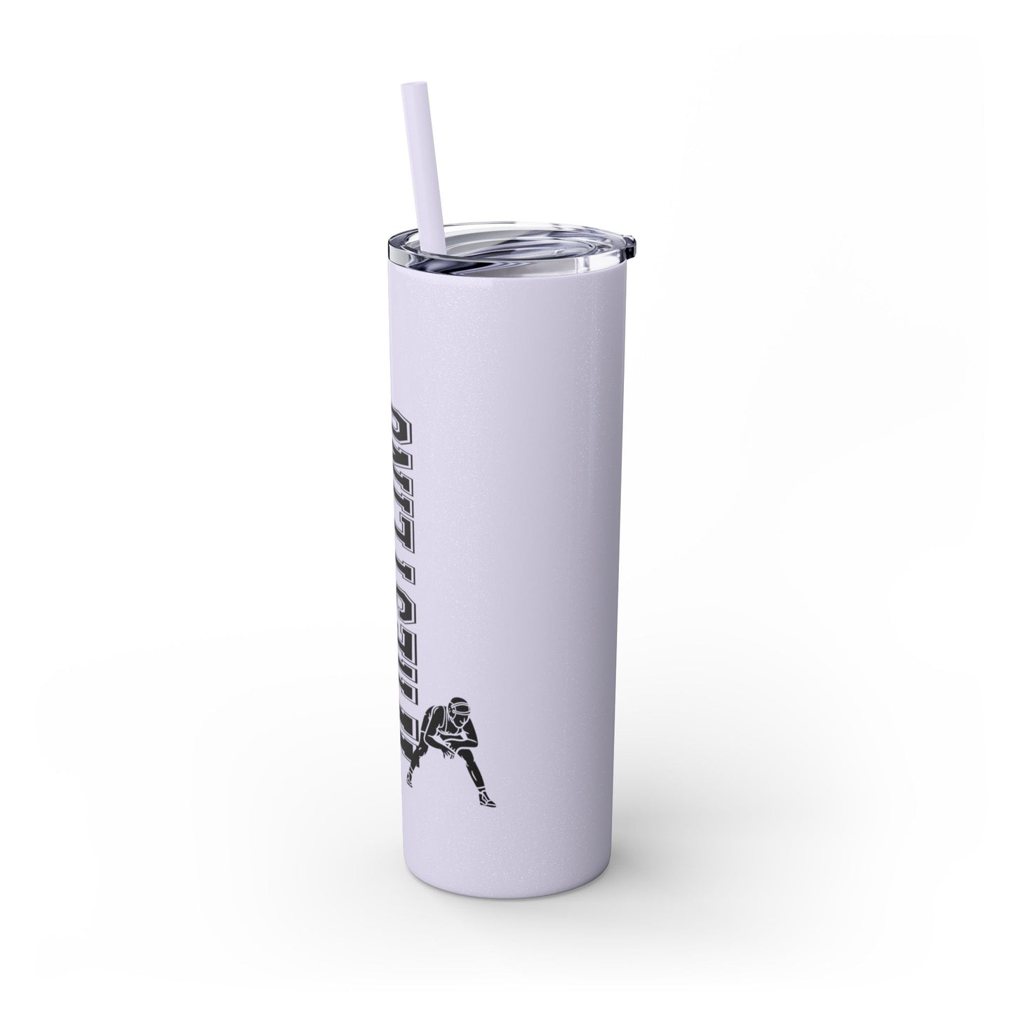 Wrestling Skinny Tumbler with Straw - 20oz Water Bottle for Sports Fans