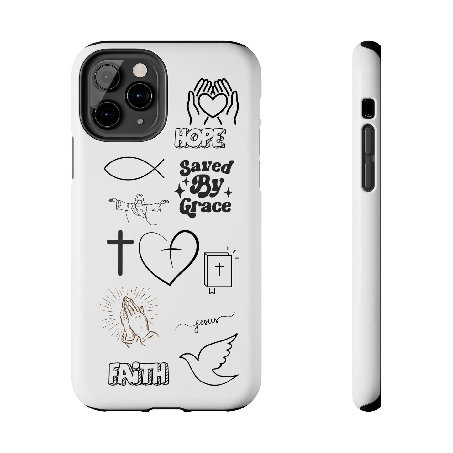 Inspirational Tough Phone Case - Faith, Hope & Grace Design