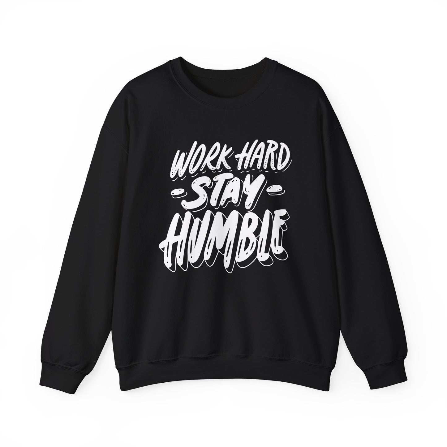 Unisex Heavy Blend™ Crewneck Sweatshirt "Work Hard Stay Humble" white ink