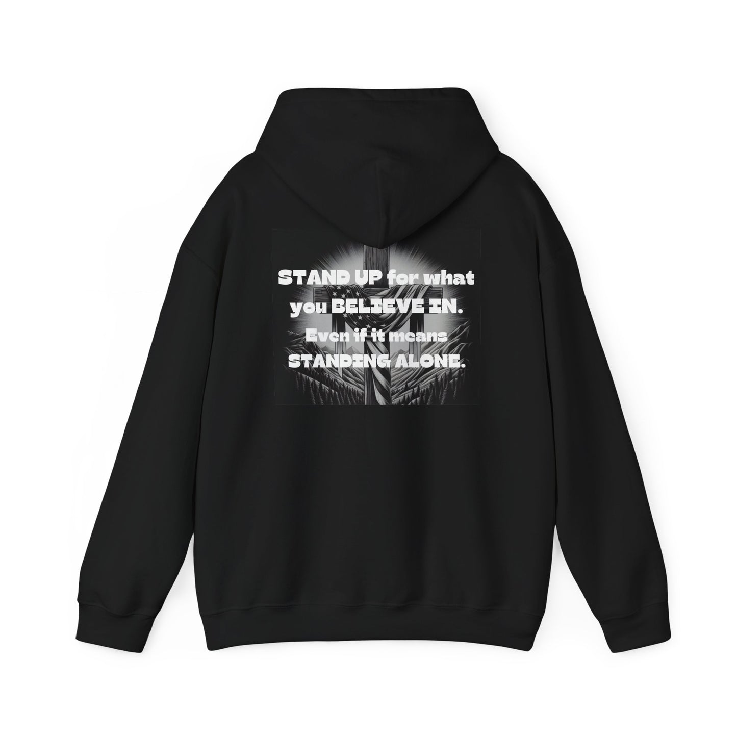 Stand up With Cross Grunge USA Flag - Hoodie