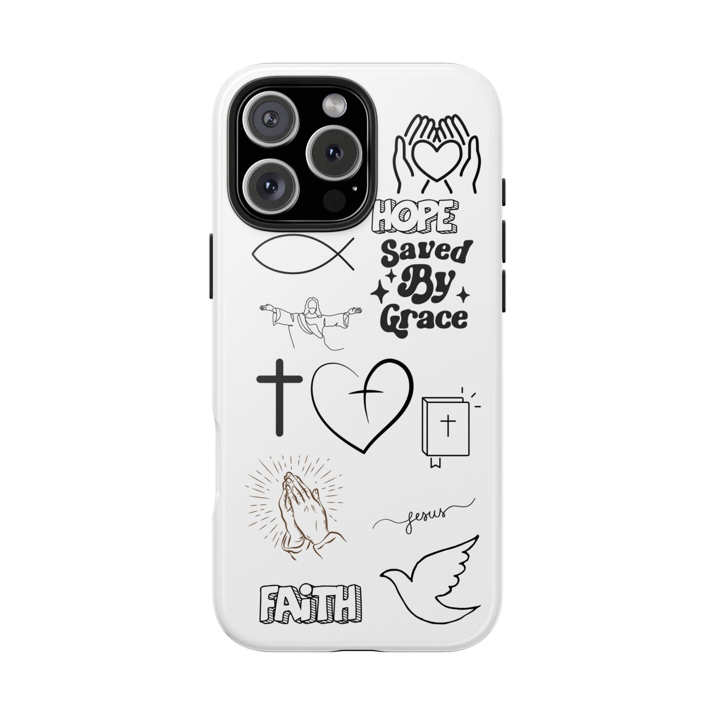 Inspirational Tough Phone Case - Faith, Hope & Grace Design