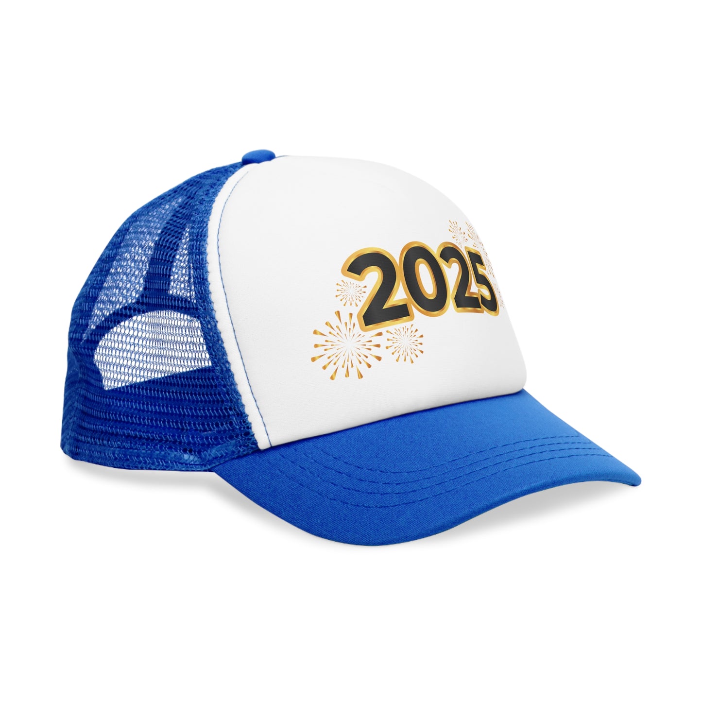 New Years - Celebrate 2025 Mesh Cap with Sparkling Fireworks