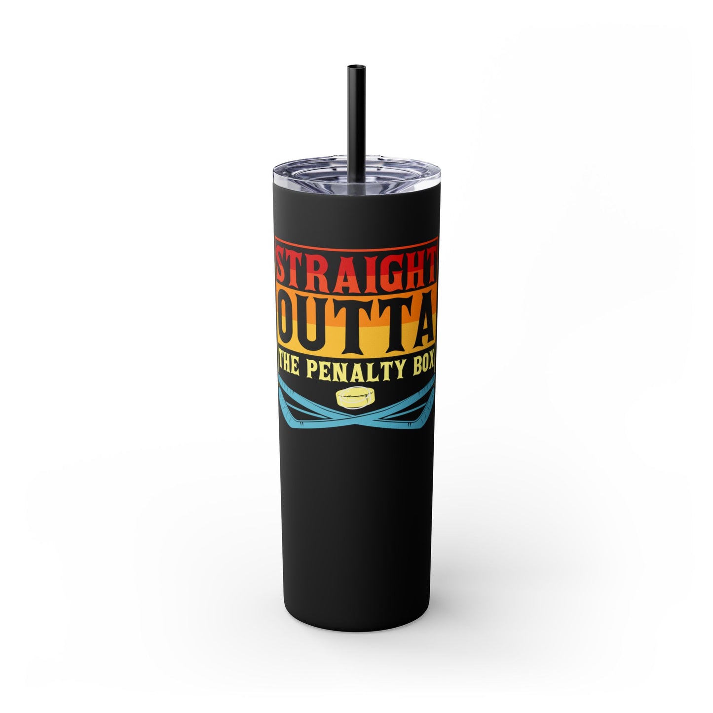 Straight Outta The Penalty Box 20oz Skinny Tumbler with Straw - Fun & Functional Drinkware