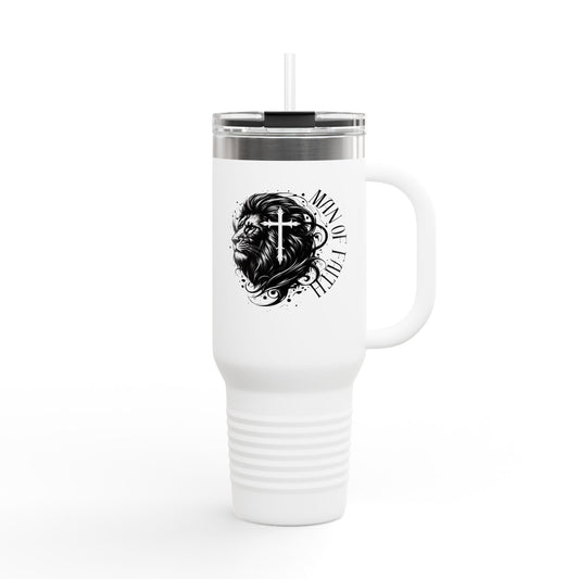 40oz Insulated Travel Mug - 'Man of Faith' Design for Adventurous Souls