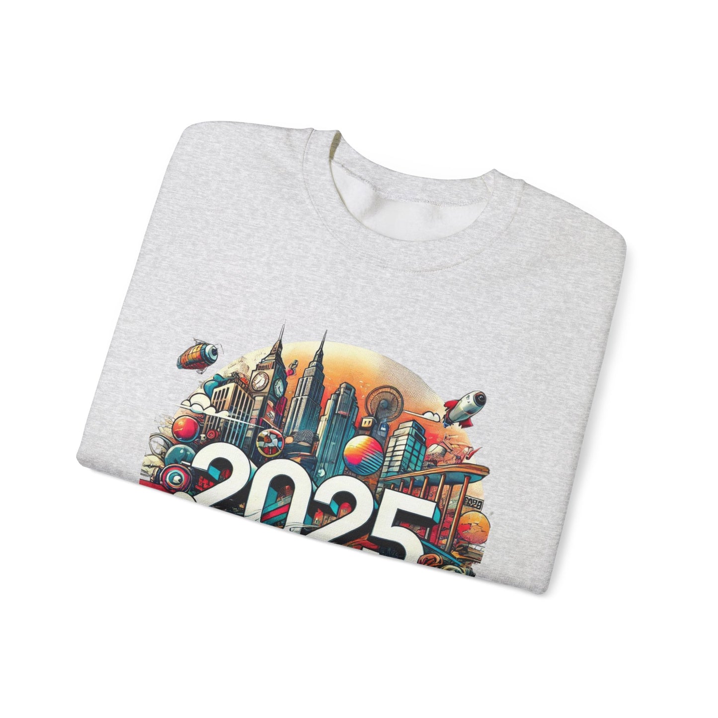 New Years Retro 2025 Crewneck Sweatshirt - Unisex Heavy Blend