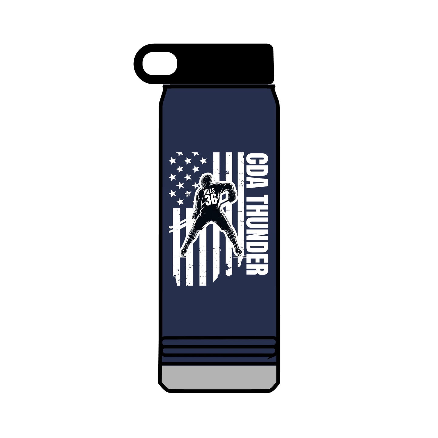 ***CUSTOM TEAM** Hockey Patriotic 32oz Water Bottle - Red, USA Design for Active Lifestyles