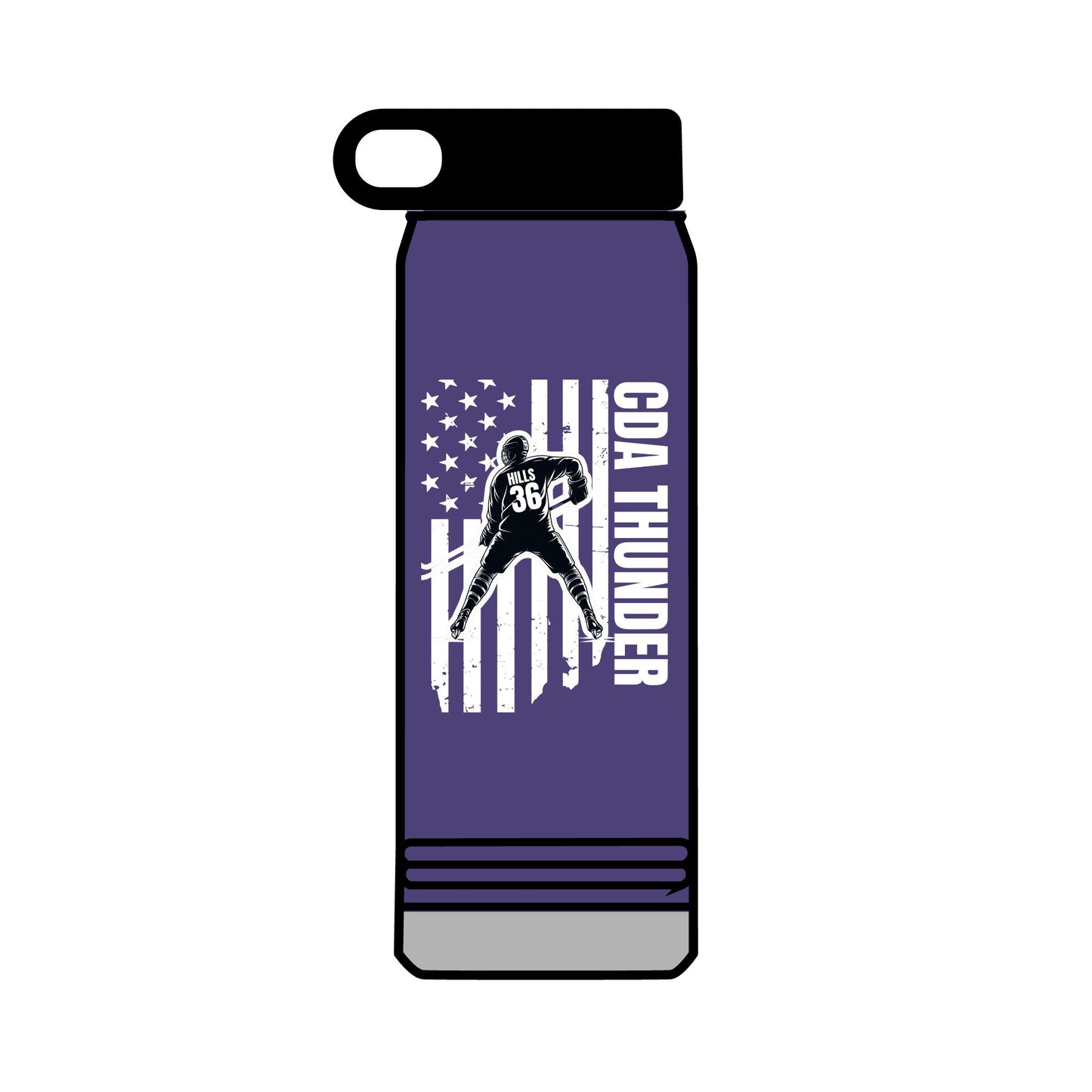 ***CUSTOM TEAM** Hockey Patriotic 32oz Water Bottle - Red, USA Design for Active Lifestyles